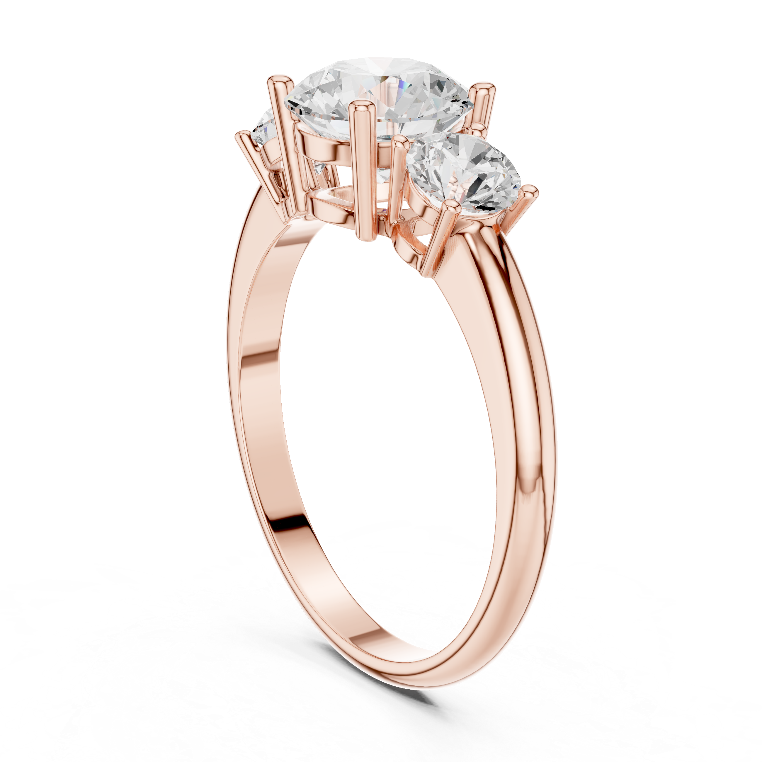 Classic Three Stone Round Cut Engagement Ring