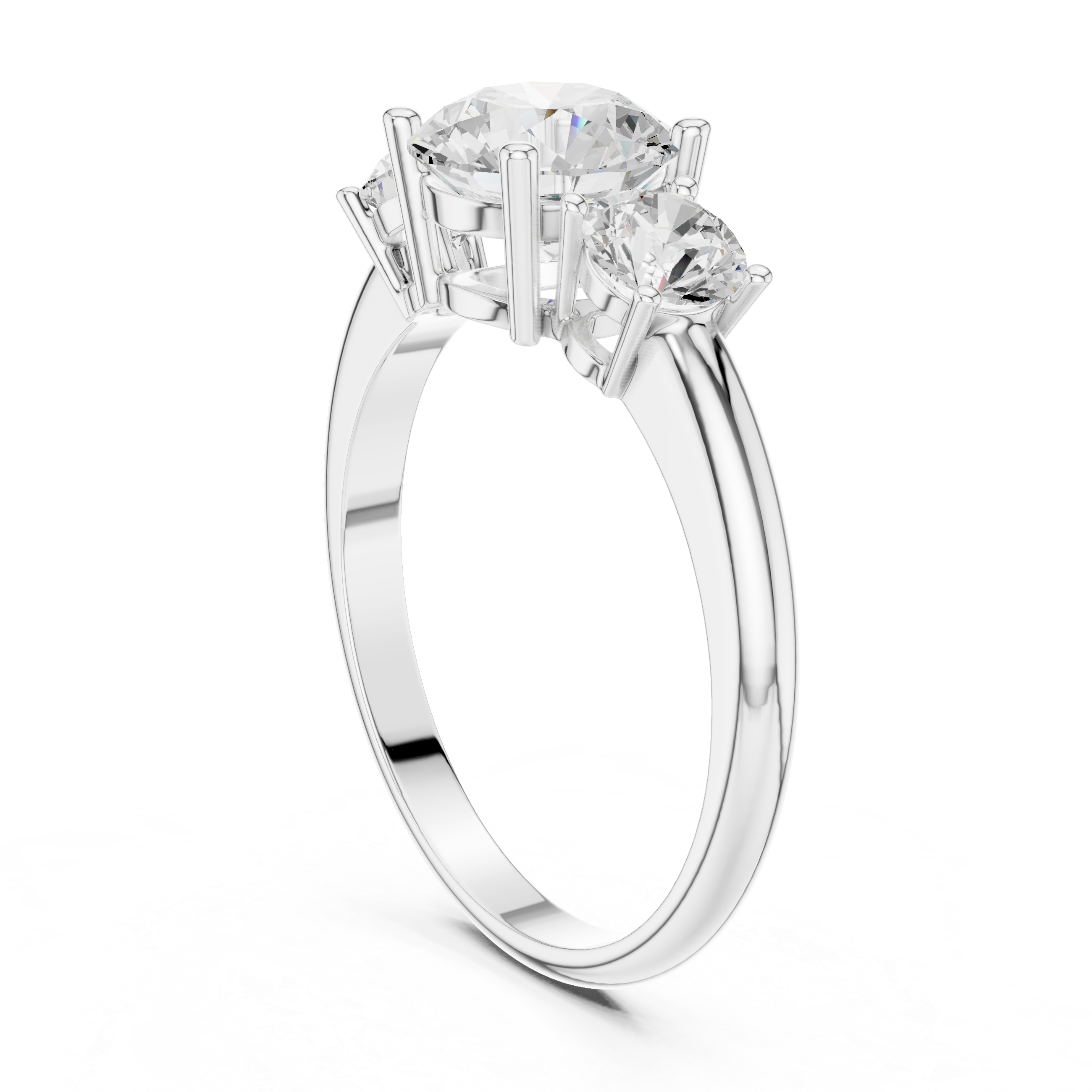 Classic Three Stone Round Cut Engagement Ring