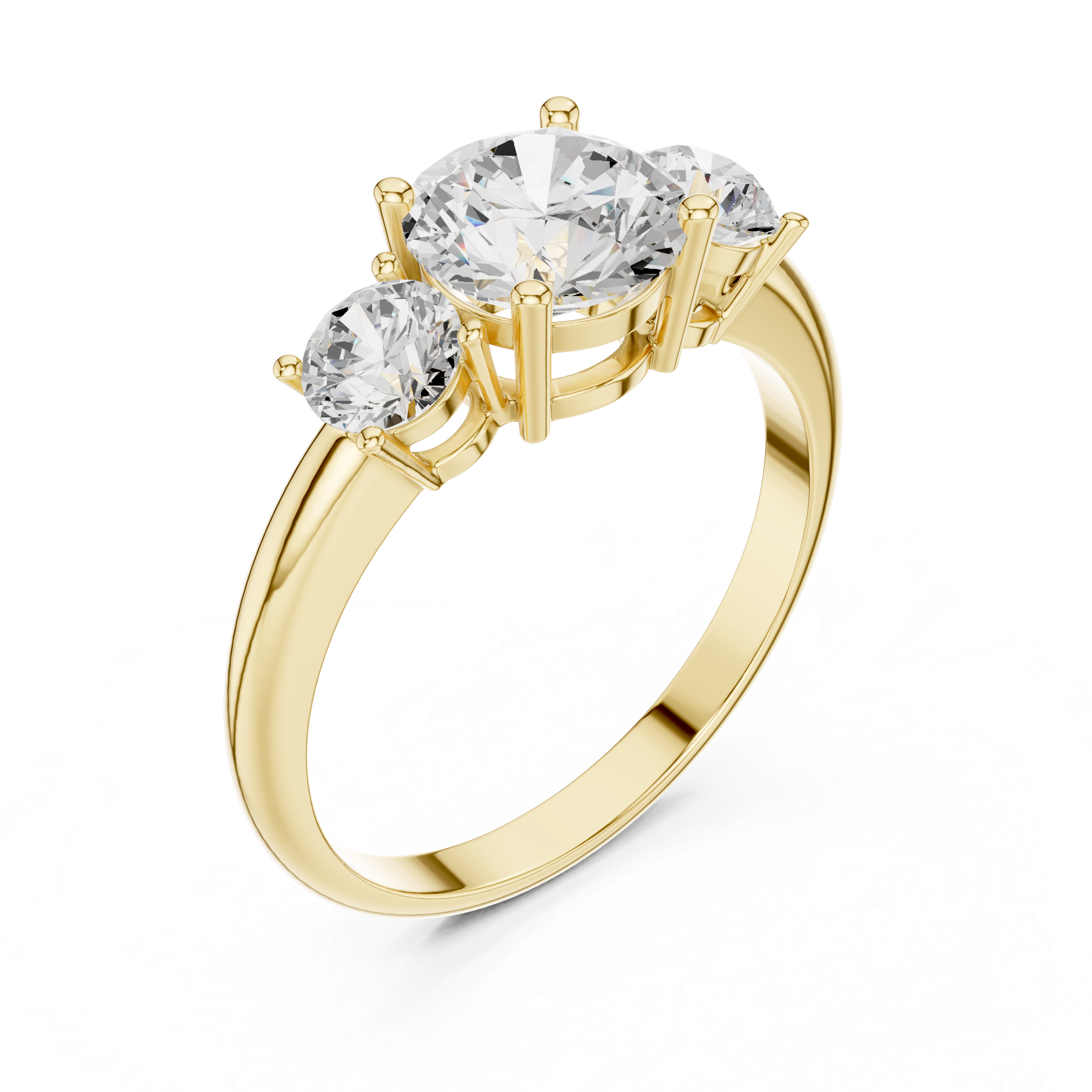 Classic Three Stone Round Cut Engagement Ring