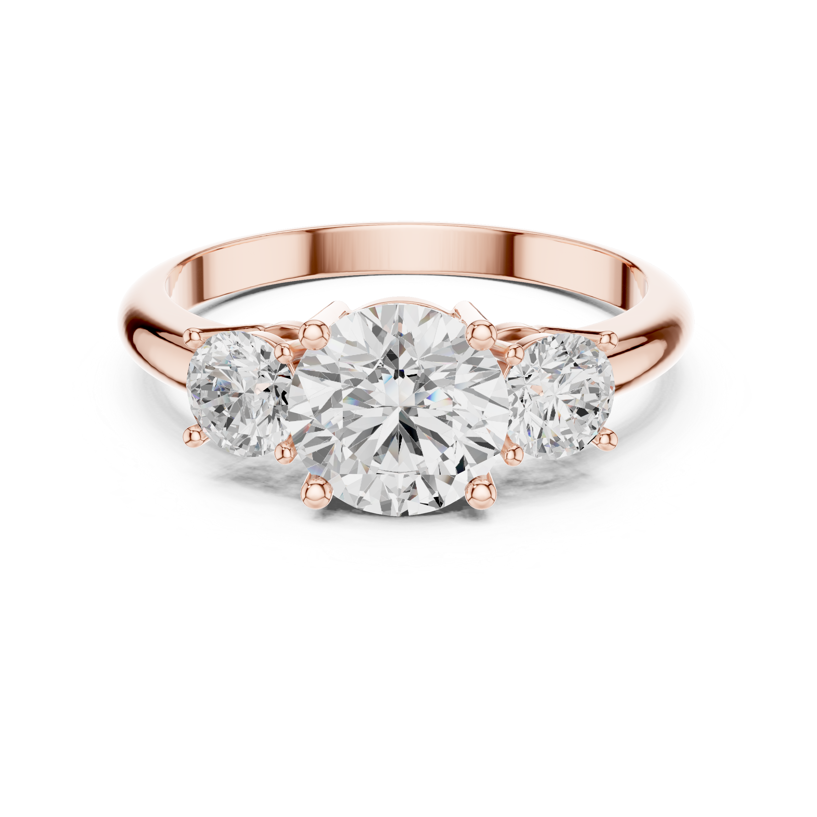 Classic Three Stone Round Cut Engagement Ring
