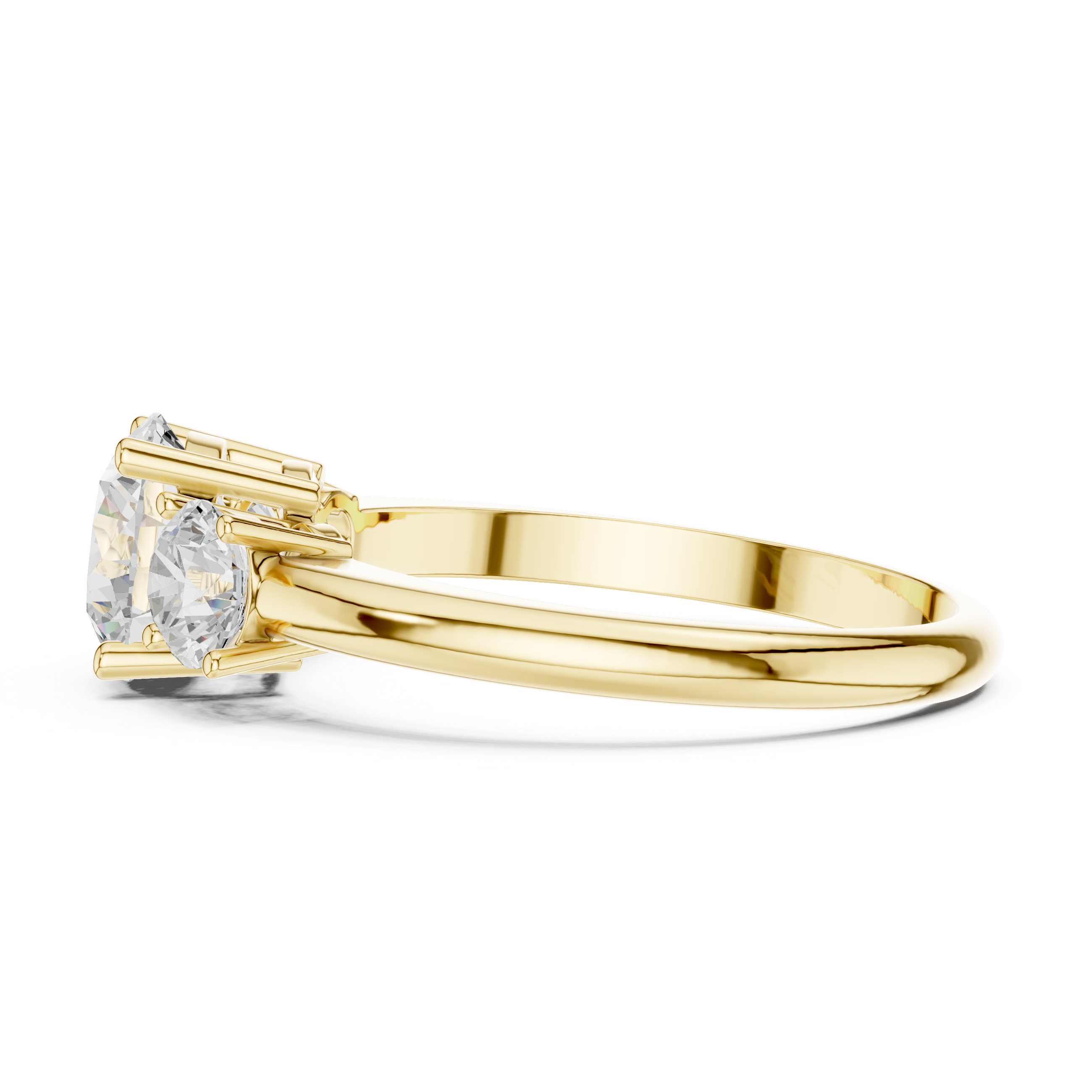 Classic Three Stone Round Cut Engagement Ring