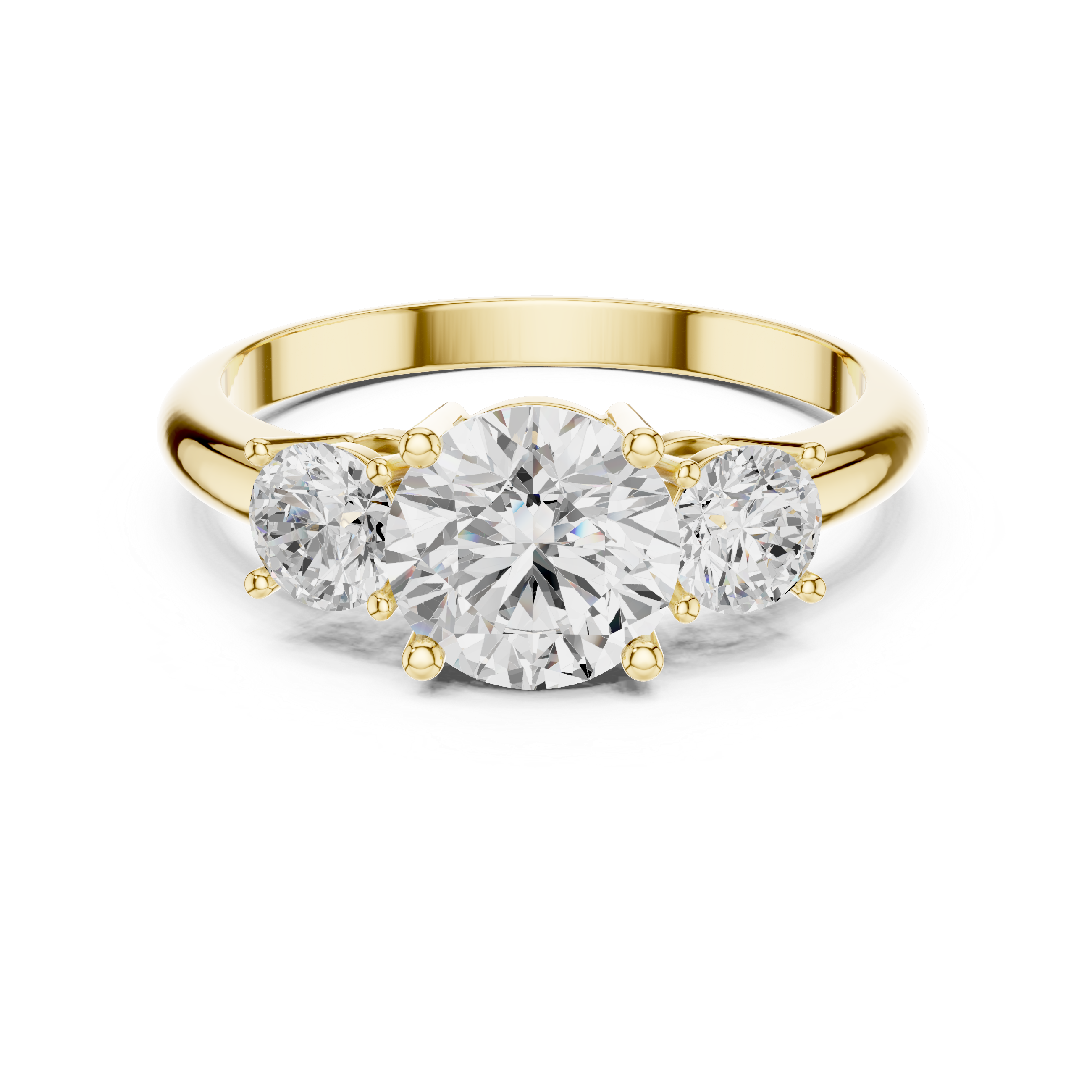 Classic Three Stone Round Cut Engagement Ring