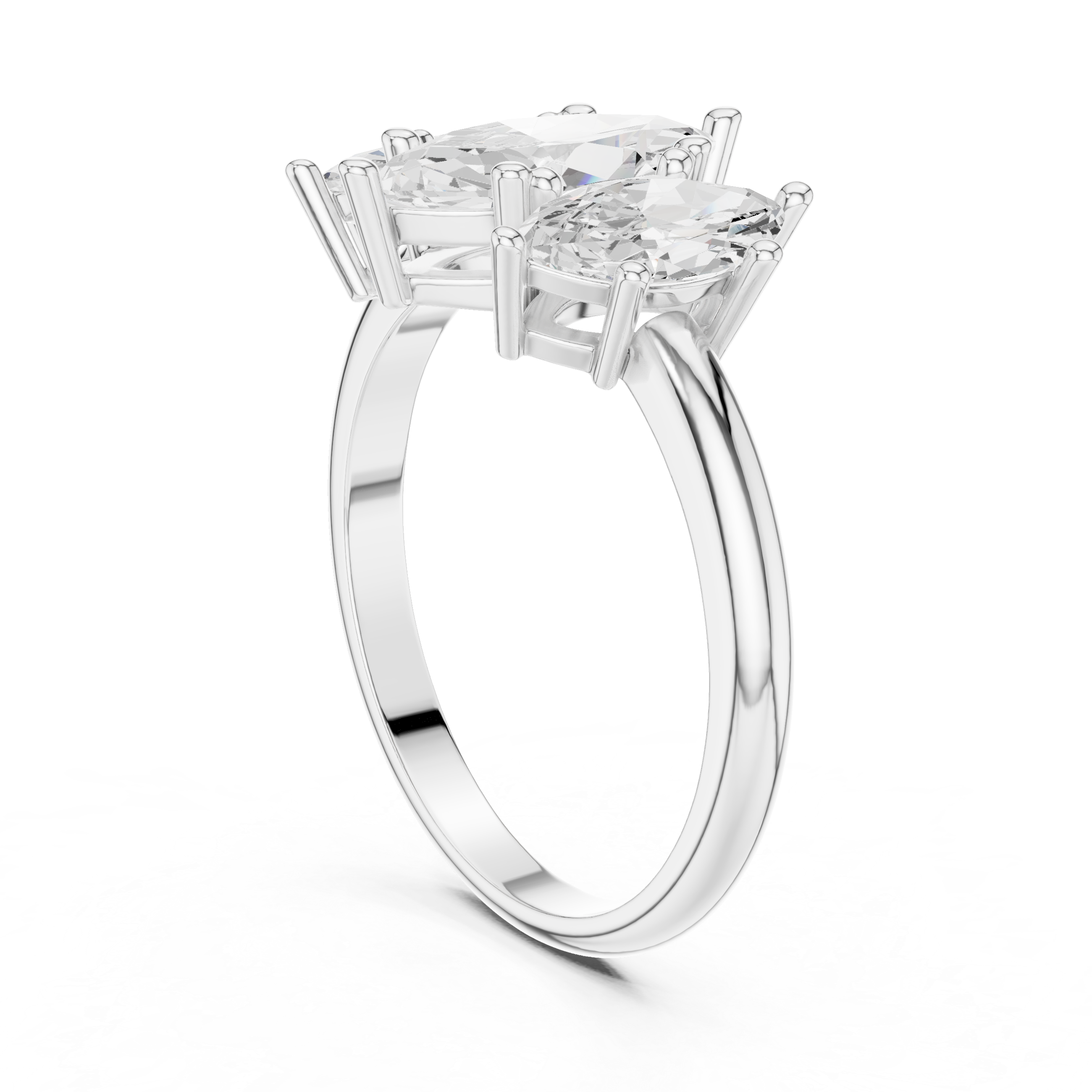 Three Stone Marquise Diamond Engagement Ring – Classic Trilogy Design