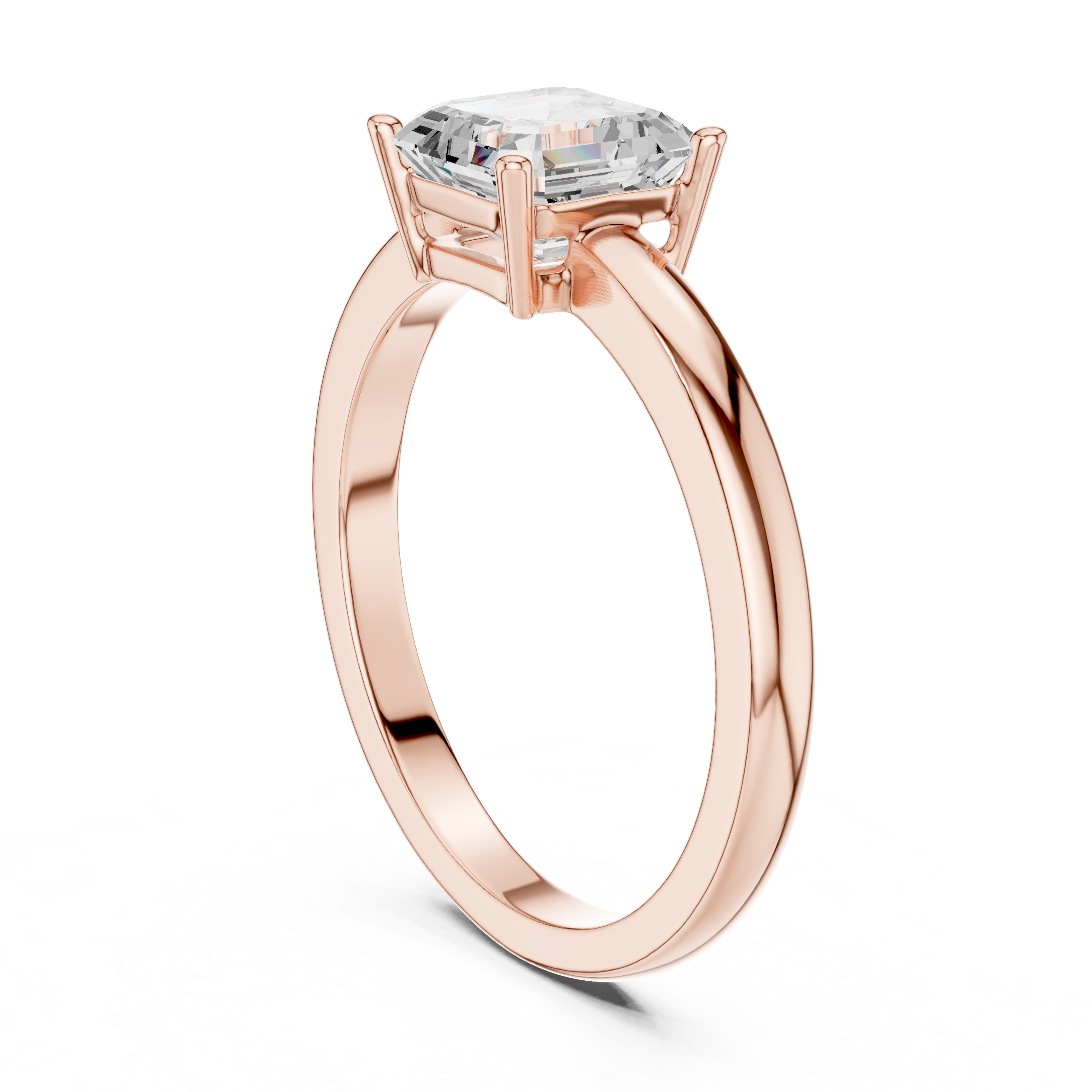 Classic Asscher Cut Solitaire Engagement Ring