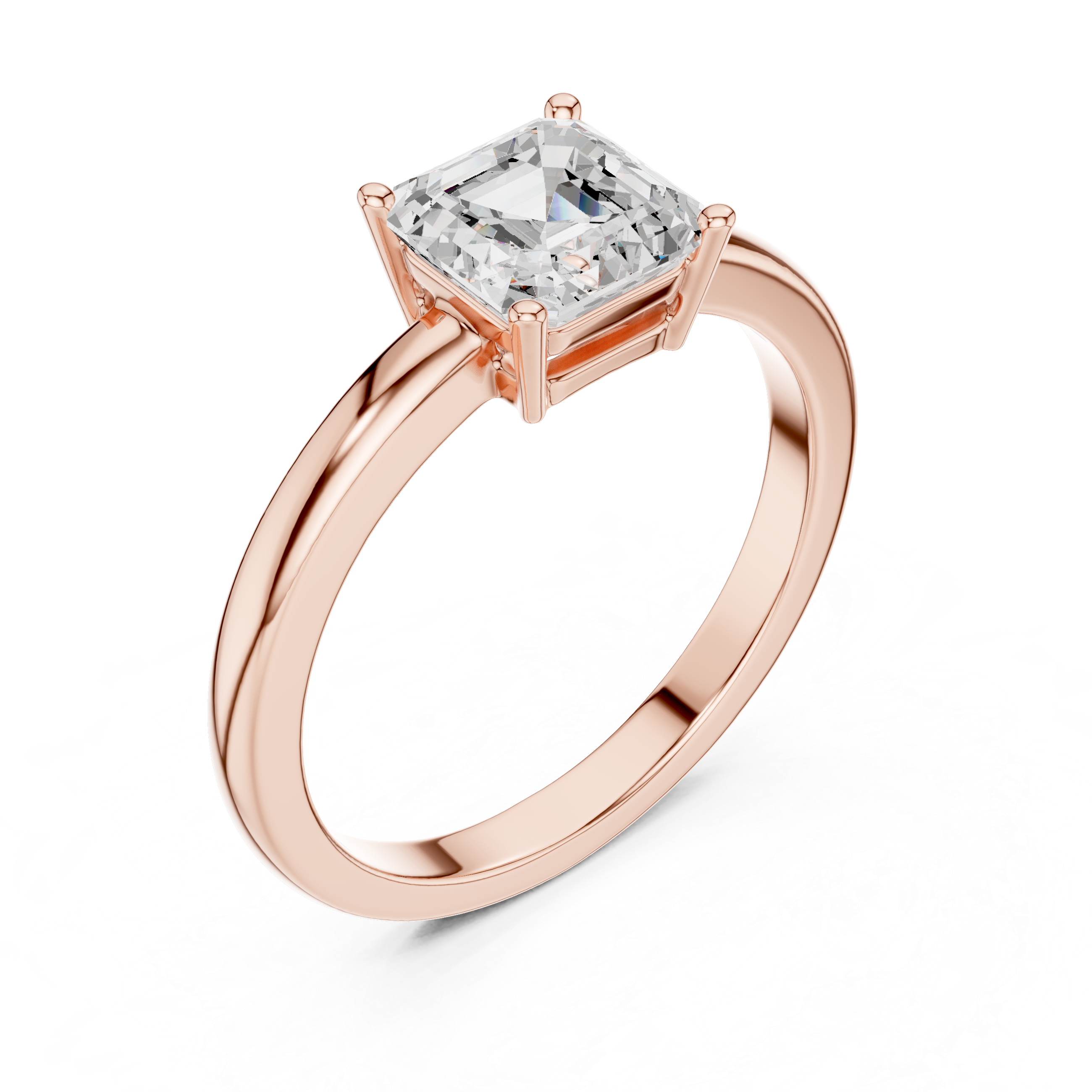 Classic Asscher Cut Solitaire Engagement Ring
