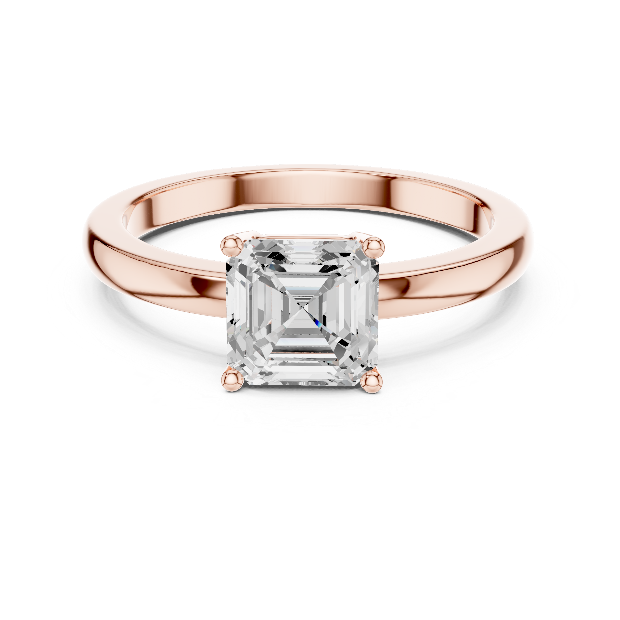 Classic Asscher Cut Solitaire Engagement Ring
