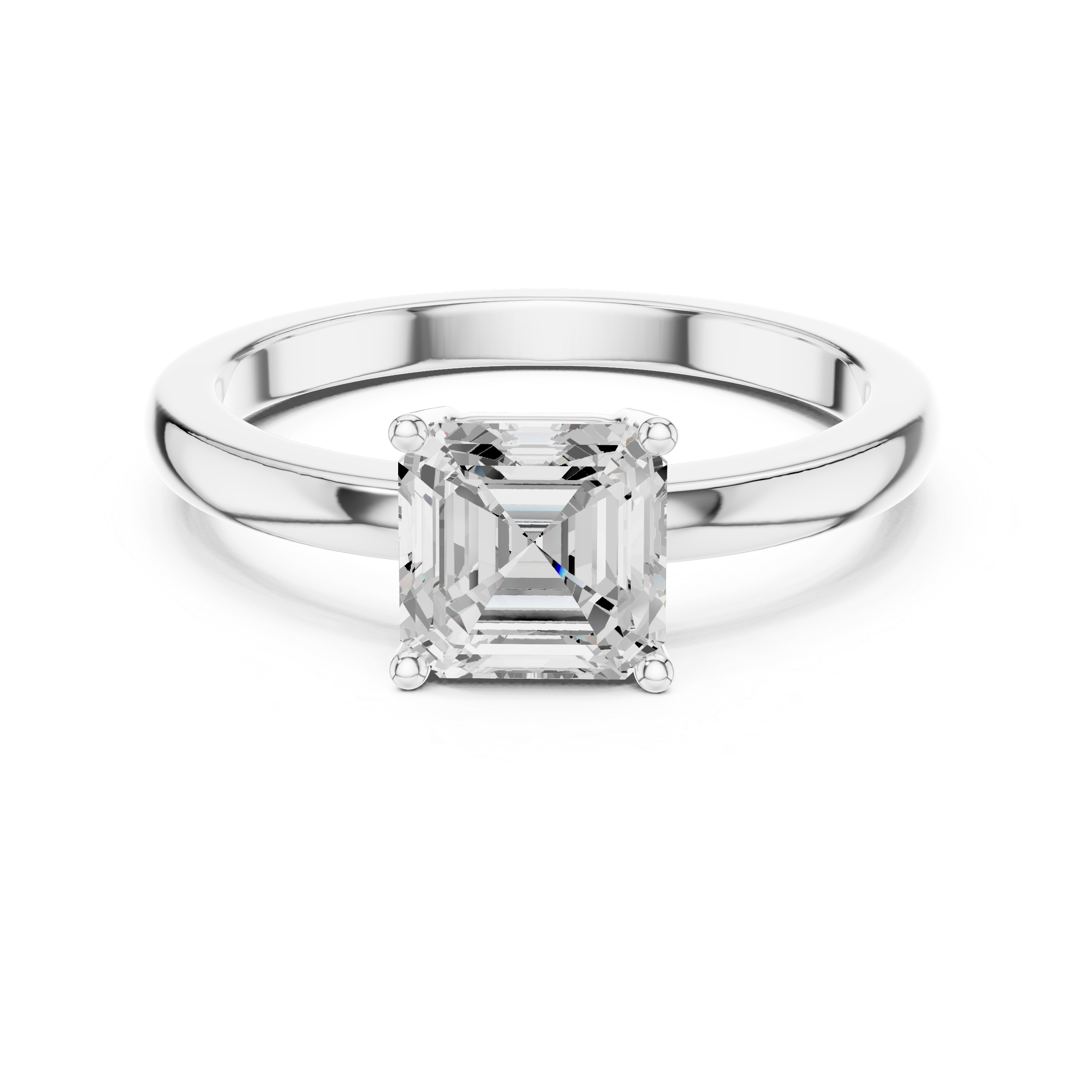Classic Asscher Cut Solitaire Engagement Ring