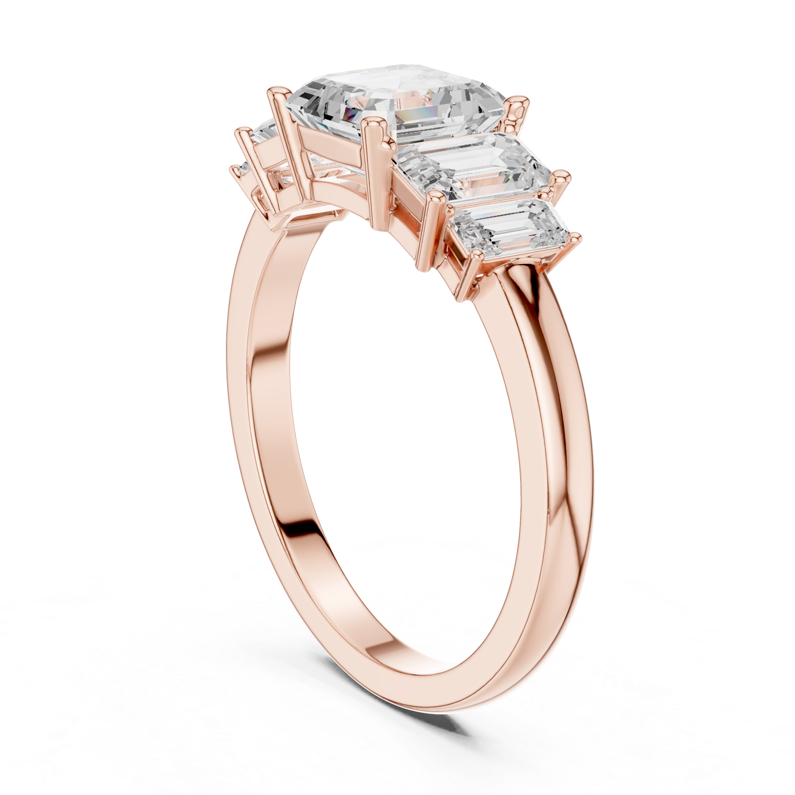 Emerald-Cut Five Stone Engagement Ring