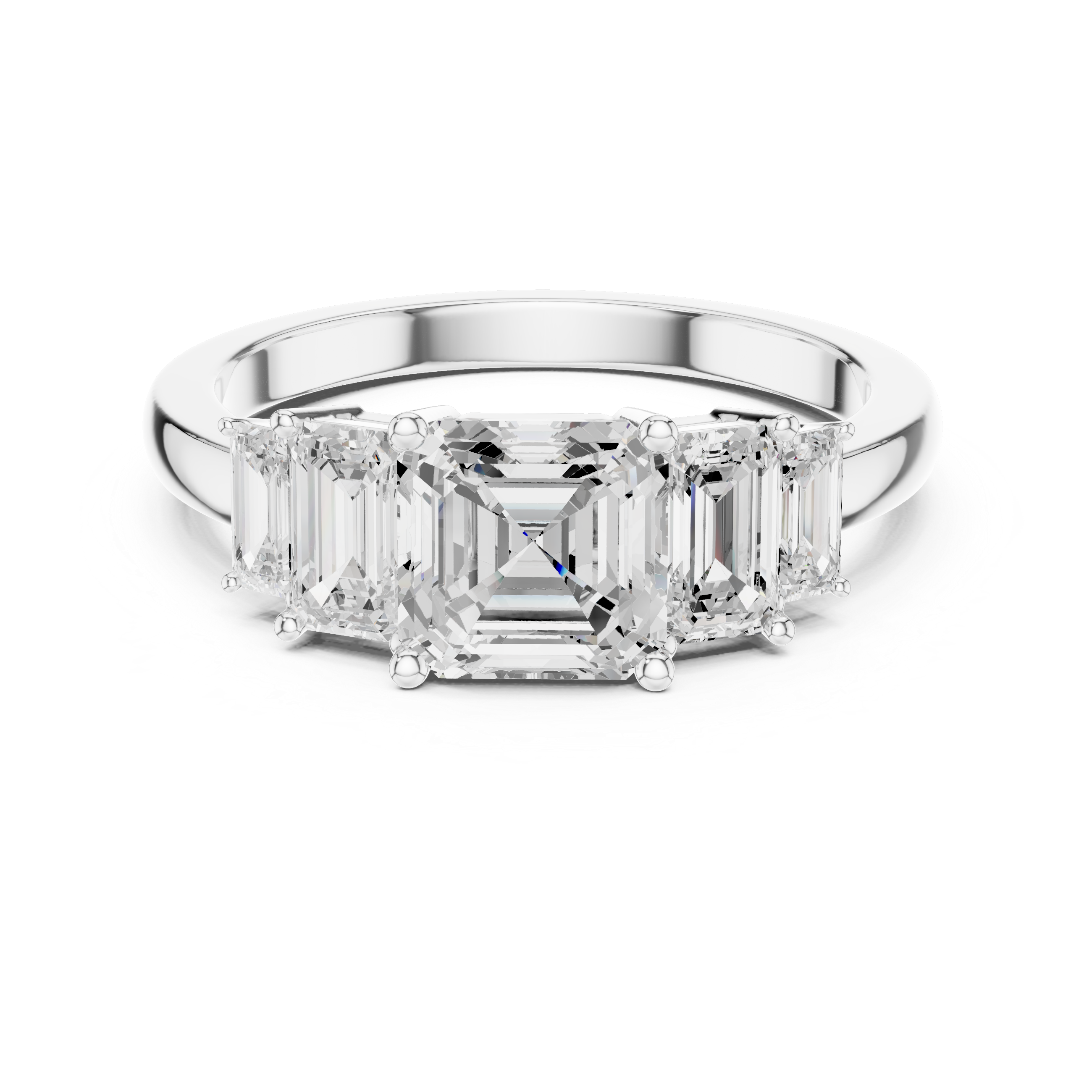 Emerald-Cut Five Stone Engagement Ring