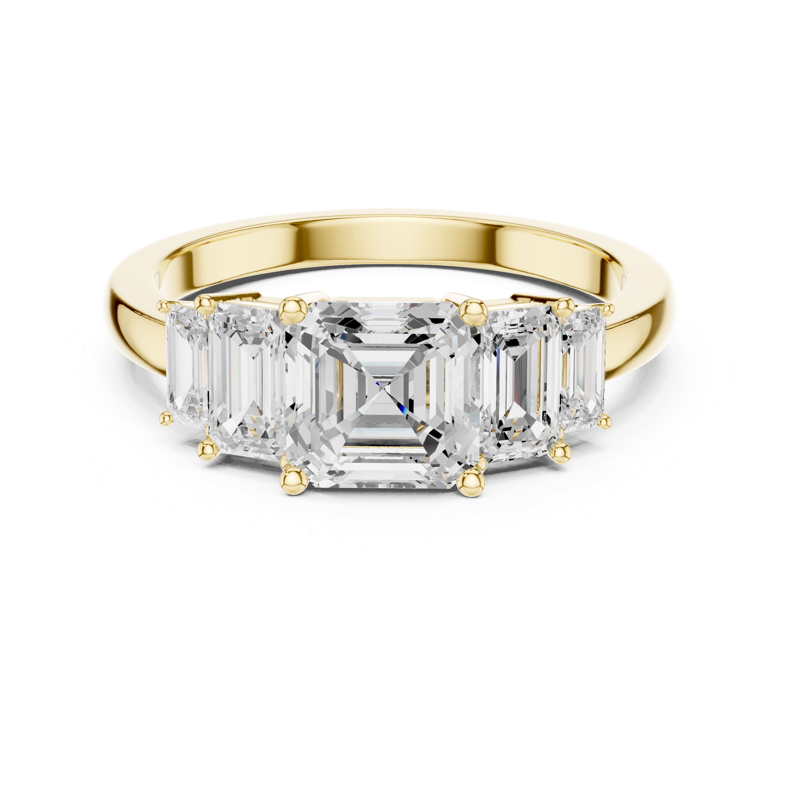 Emerald-Cut Five Stone Engagement Ring