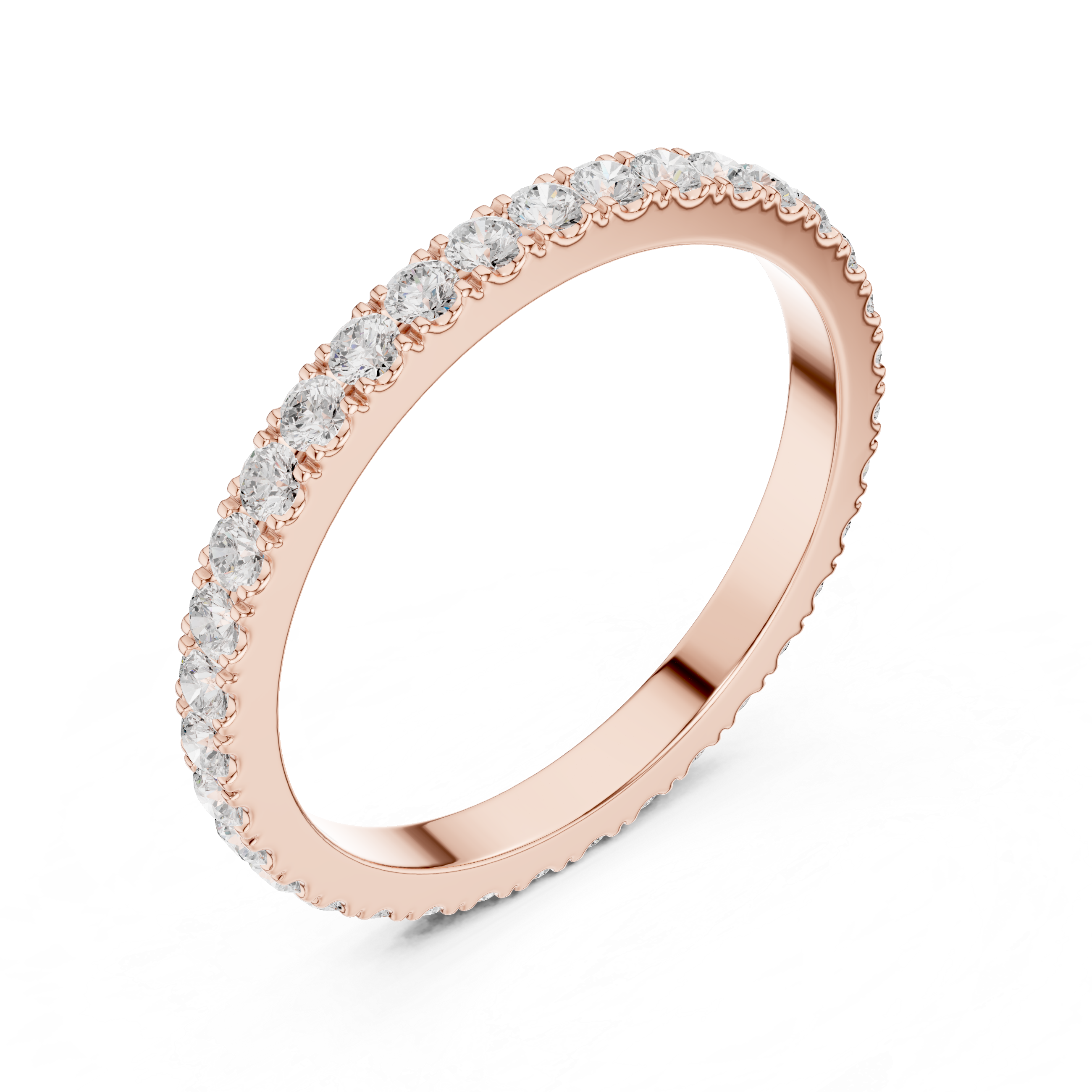 Micro Pave Eternity Wedding Band – Full Circle Diamond Stackable Ring | Minimalist Anniversary Band