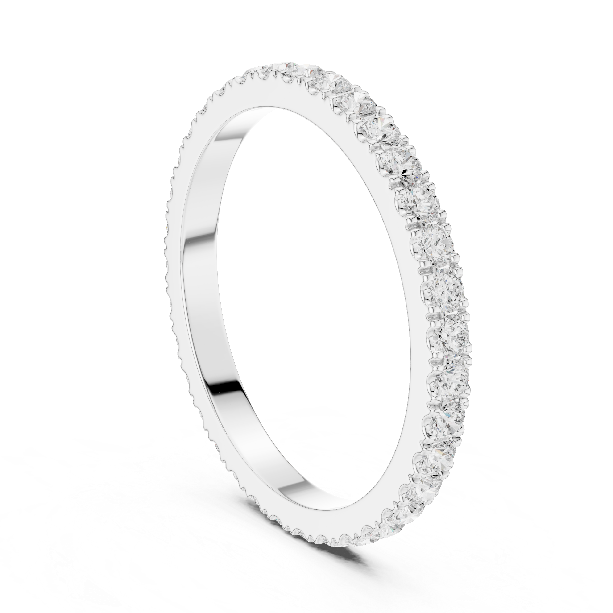 Micro Pave Eternity Wedding Band – Full Circle Diamond Stackable Ring | Minimalist Anniversary Band