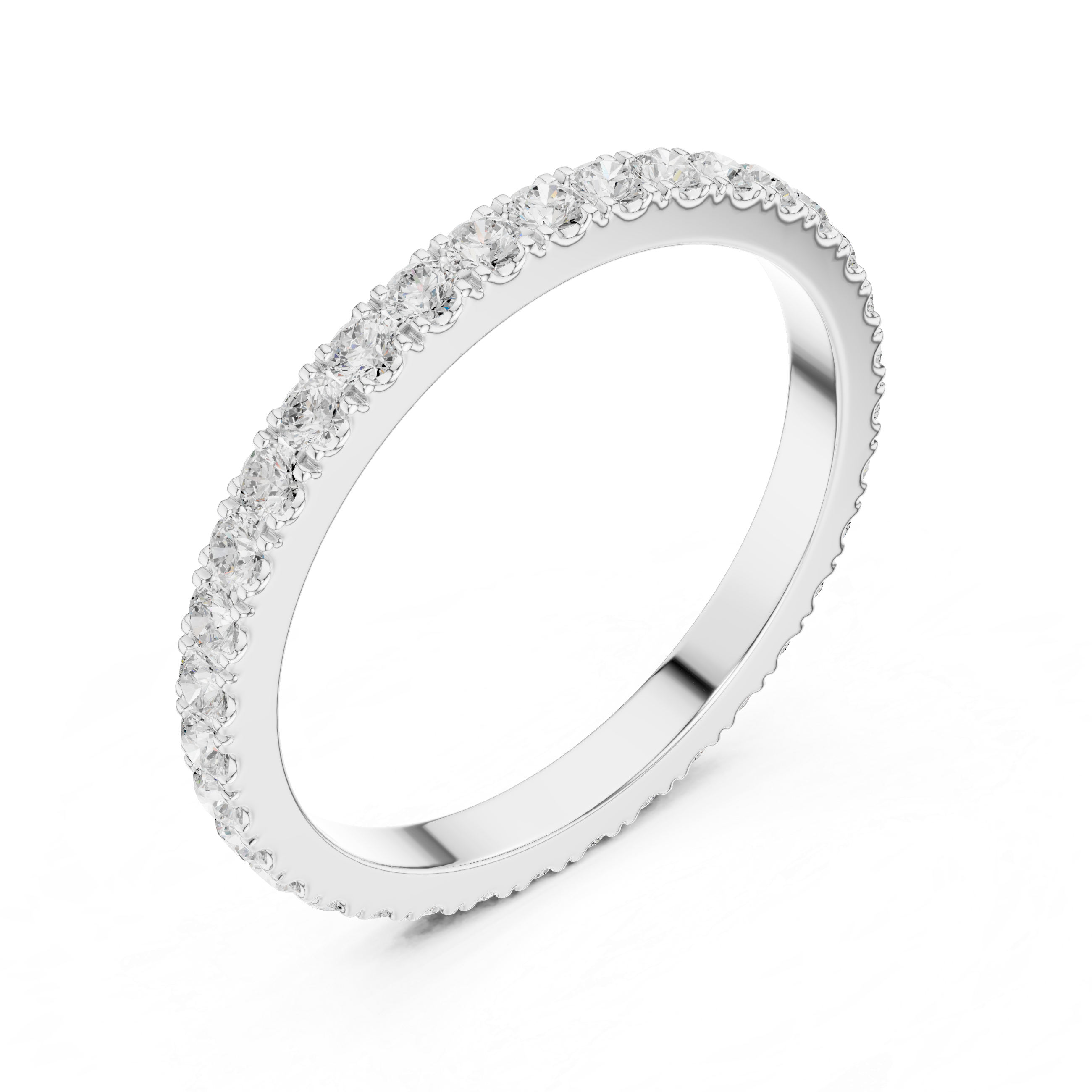 Micro Pave Eternity Wedding Band – Full Circle Diamond Stackable Ring | Minimalist Anniversary Band