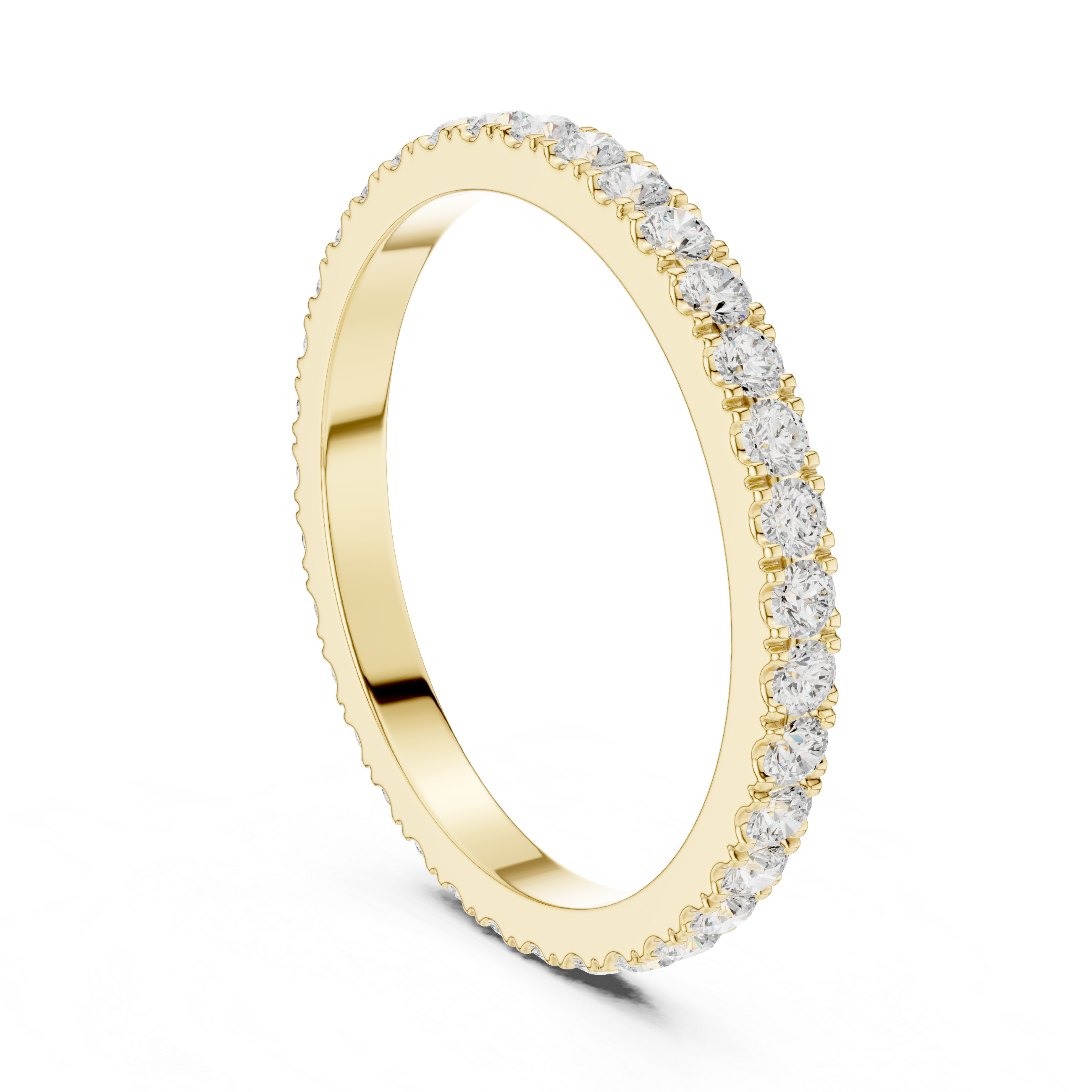 Micro Pave Eternity Wedding Band – Full Circle Diamond Stackable Ring | Minimalist Anniversary Band