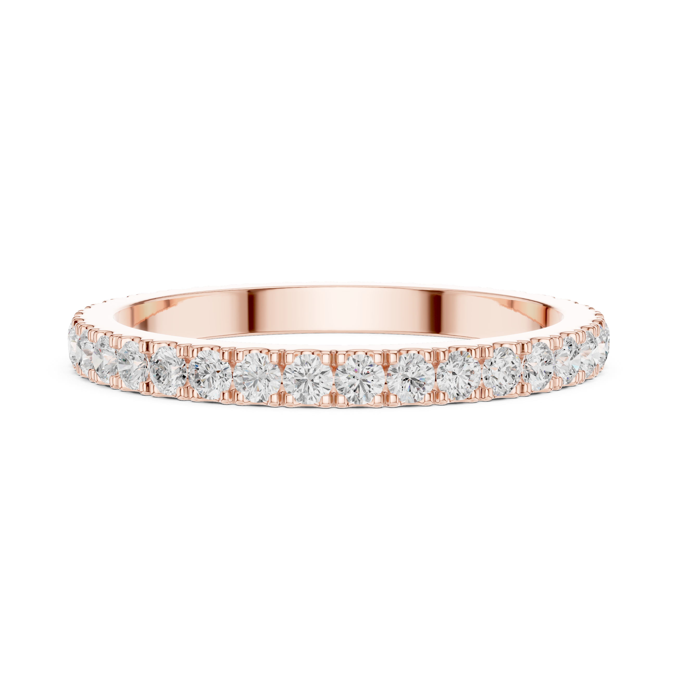 Micro Pave Eternity Wedding Band – Full Circle Diamond Stackable Ring | Minimalist Anniversary Band