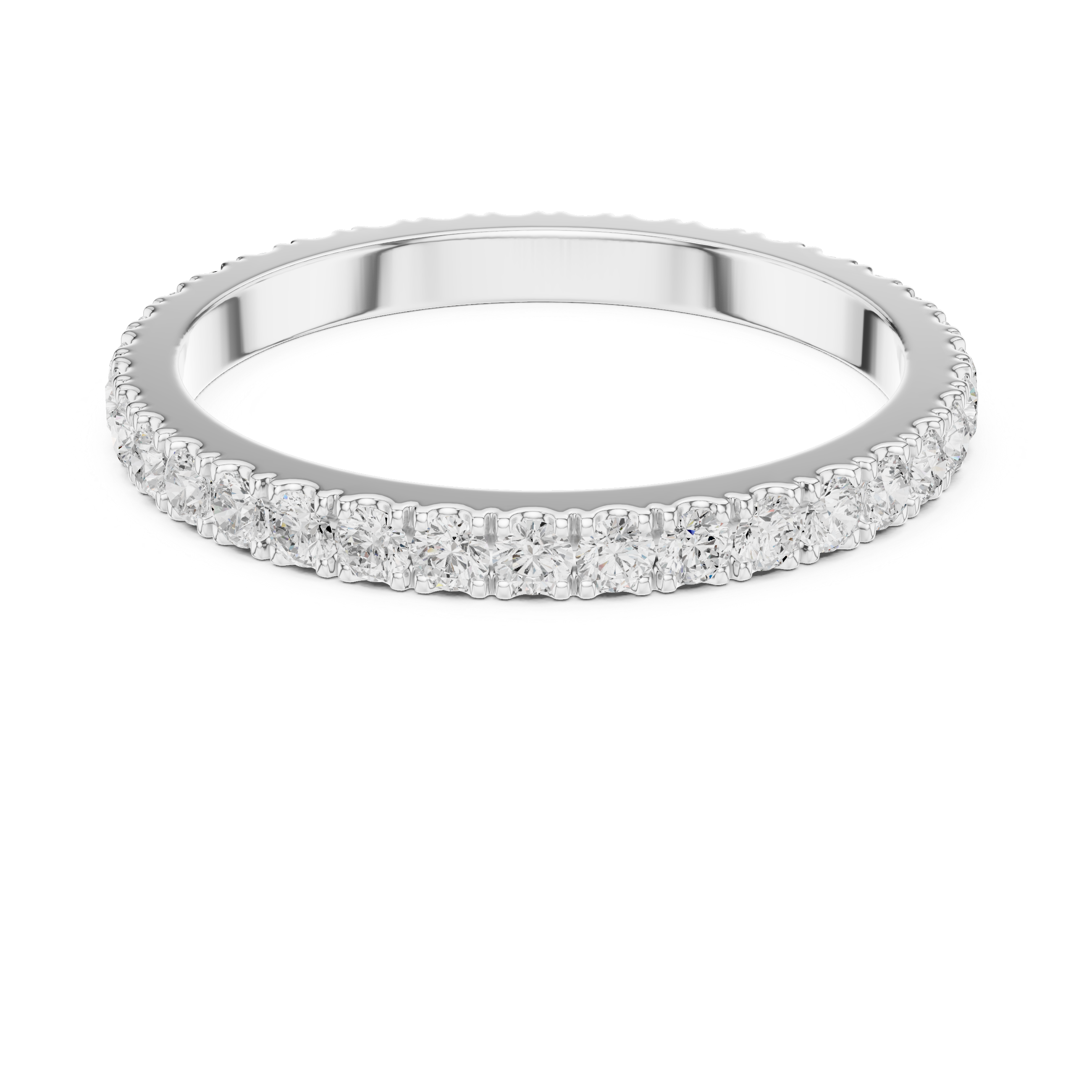 Micro Pave Eternity Wedding Band – Full Circle Diamond Stackable Ring | Minimalist Anniversary Band