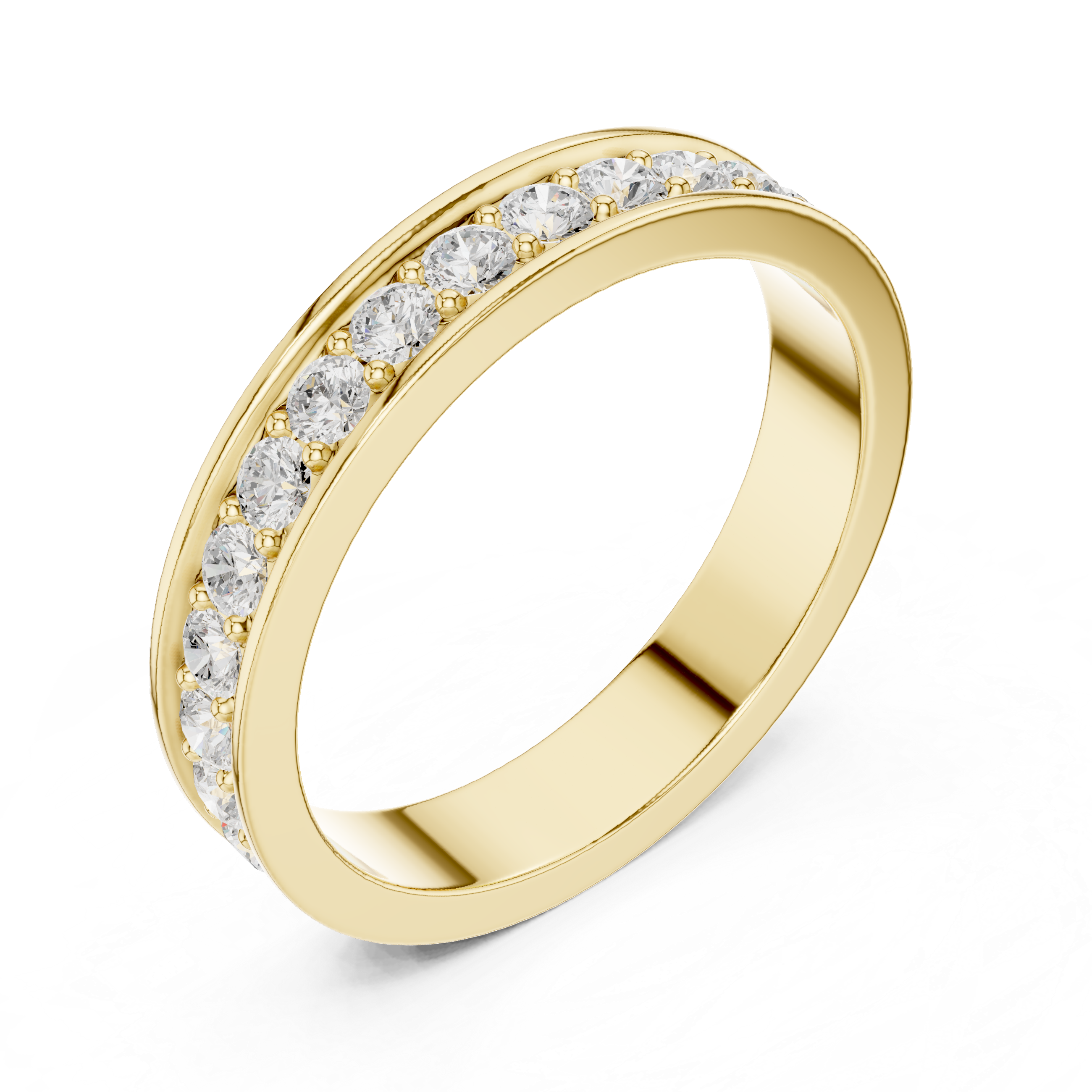 Round Cut Channel Style Eternity Ring – Diamond Wedding Band | Stackable Anniversary Ring