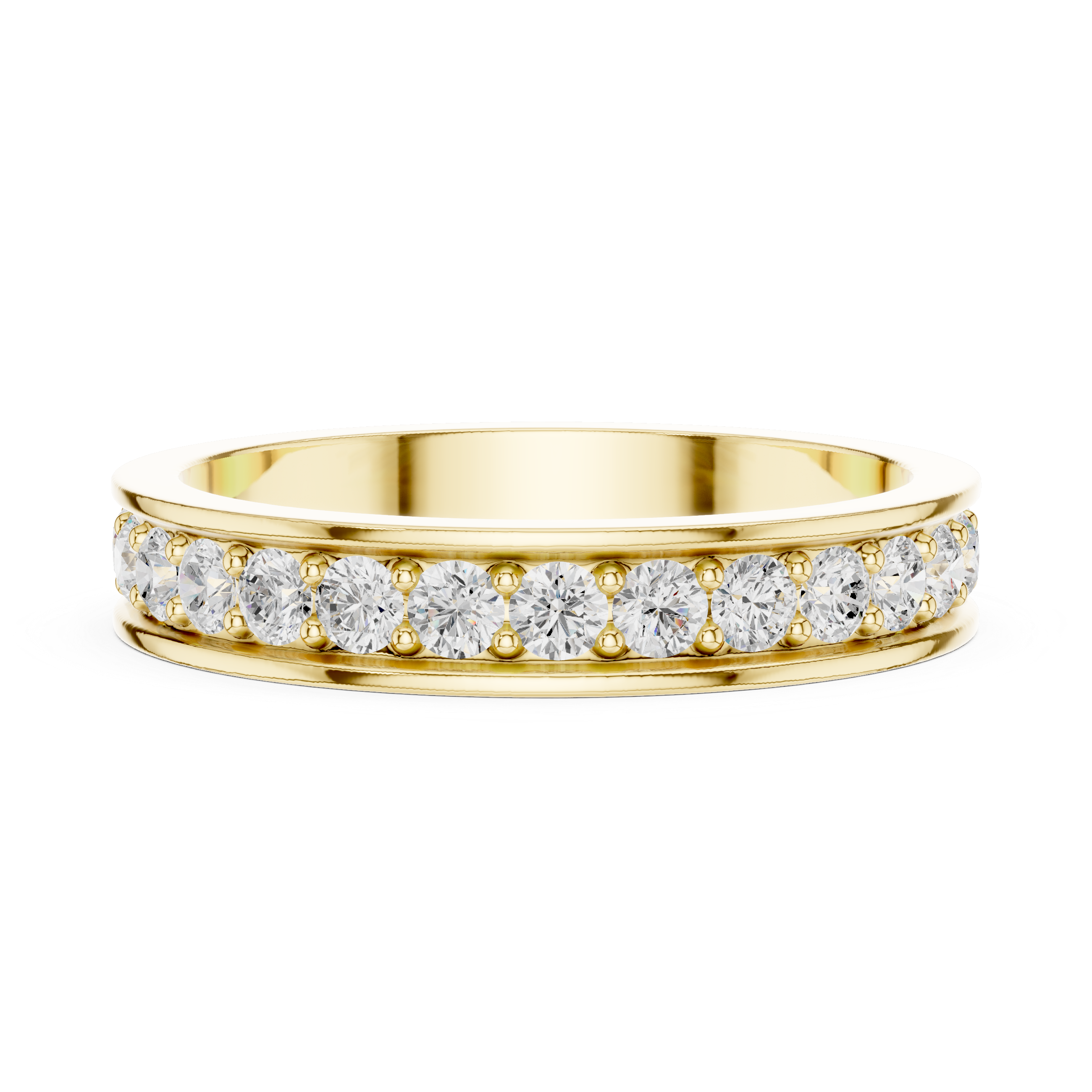 Round Cut Channel Style Eternity Ring – Diamond Wedding Band | Stackable Anniversary Ring
