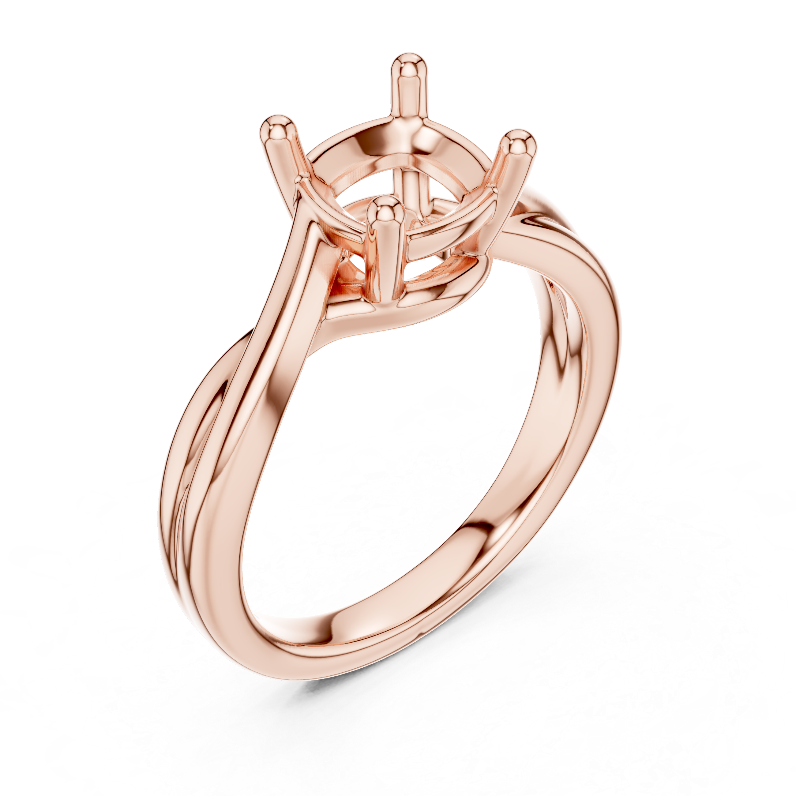 Twisted Band Cushion Cut Solitaire Ring – Modern Minimal Elegance