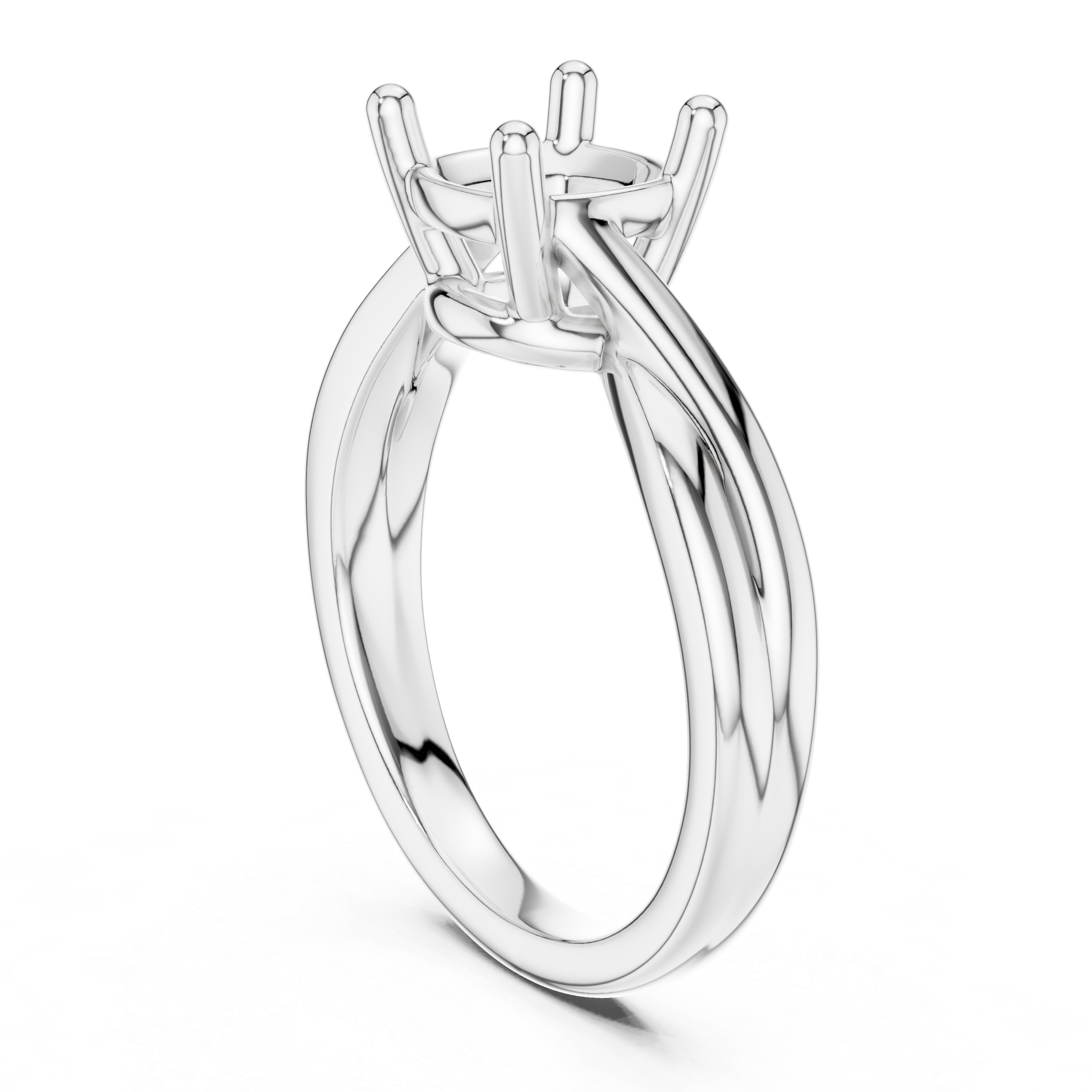 Twisted Band Cushion Cut Solitaire Ring – Modern Minimal Elegance