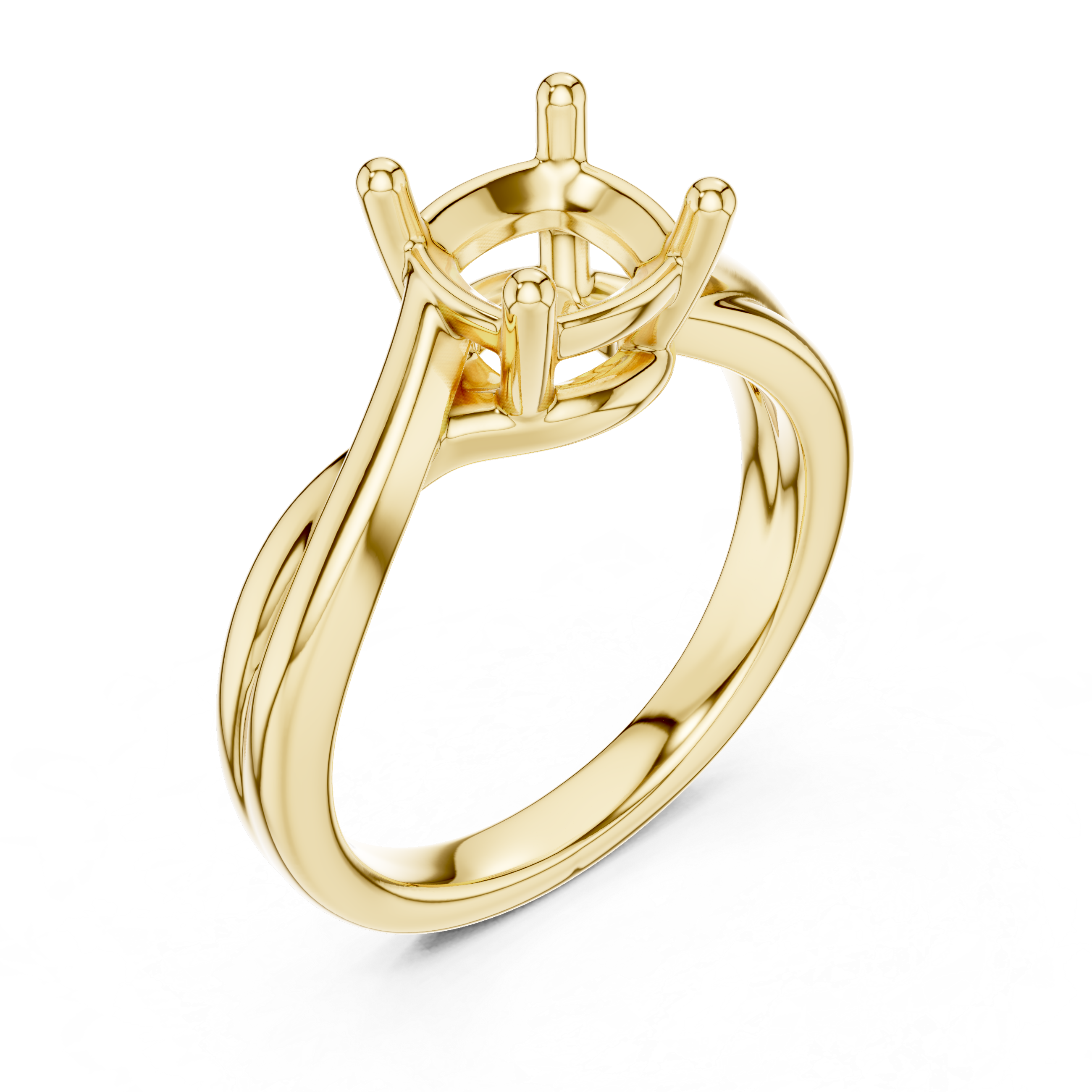 Twisted Band Cushion Cut Solitaire Ring – Modern Minimal Elegance