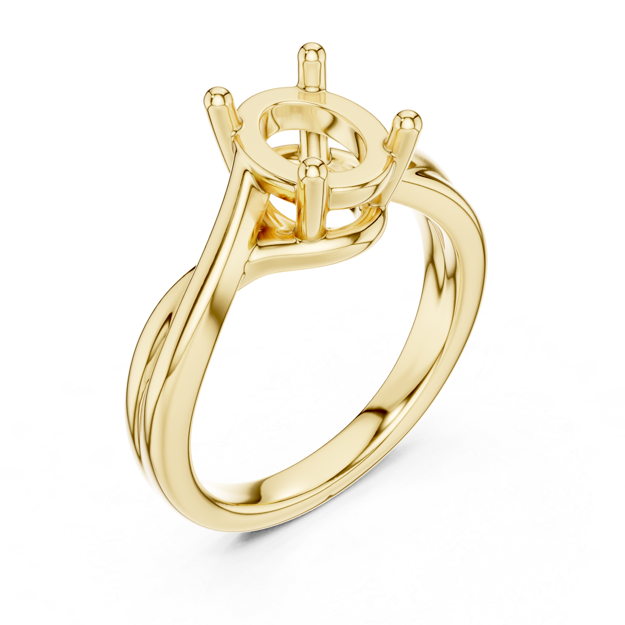 Twisted Band Oval Cut Solitaire Ring – Elegant Modern Design