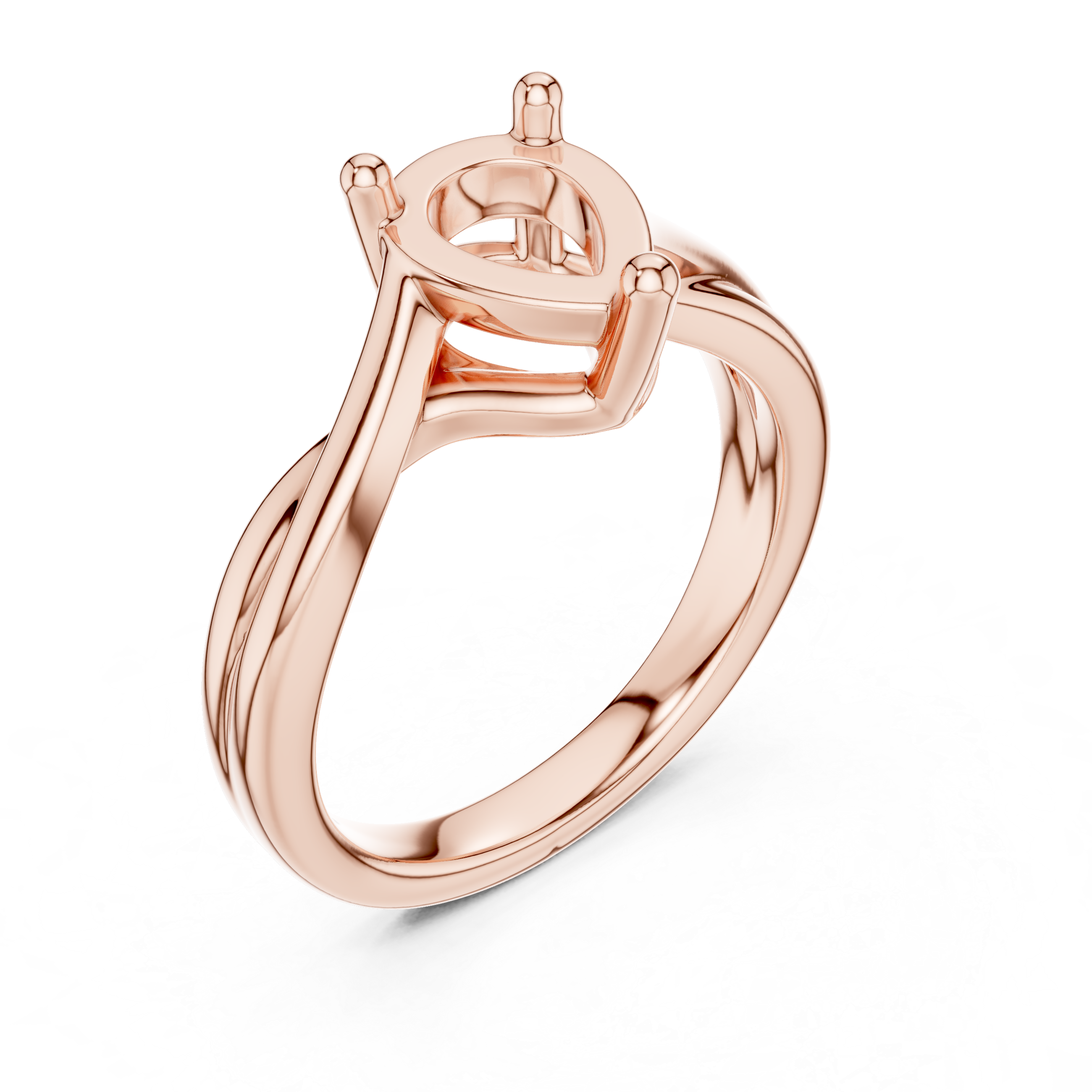 Twisted Band Pear Cut Solitaire Ring – Elegant Statement Design