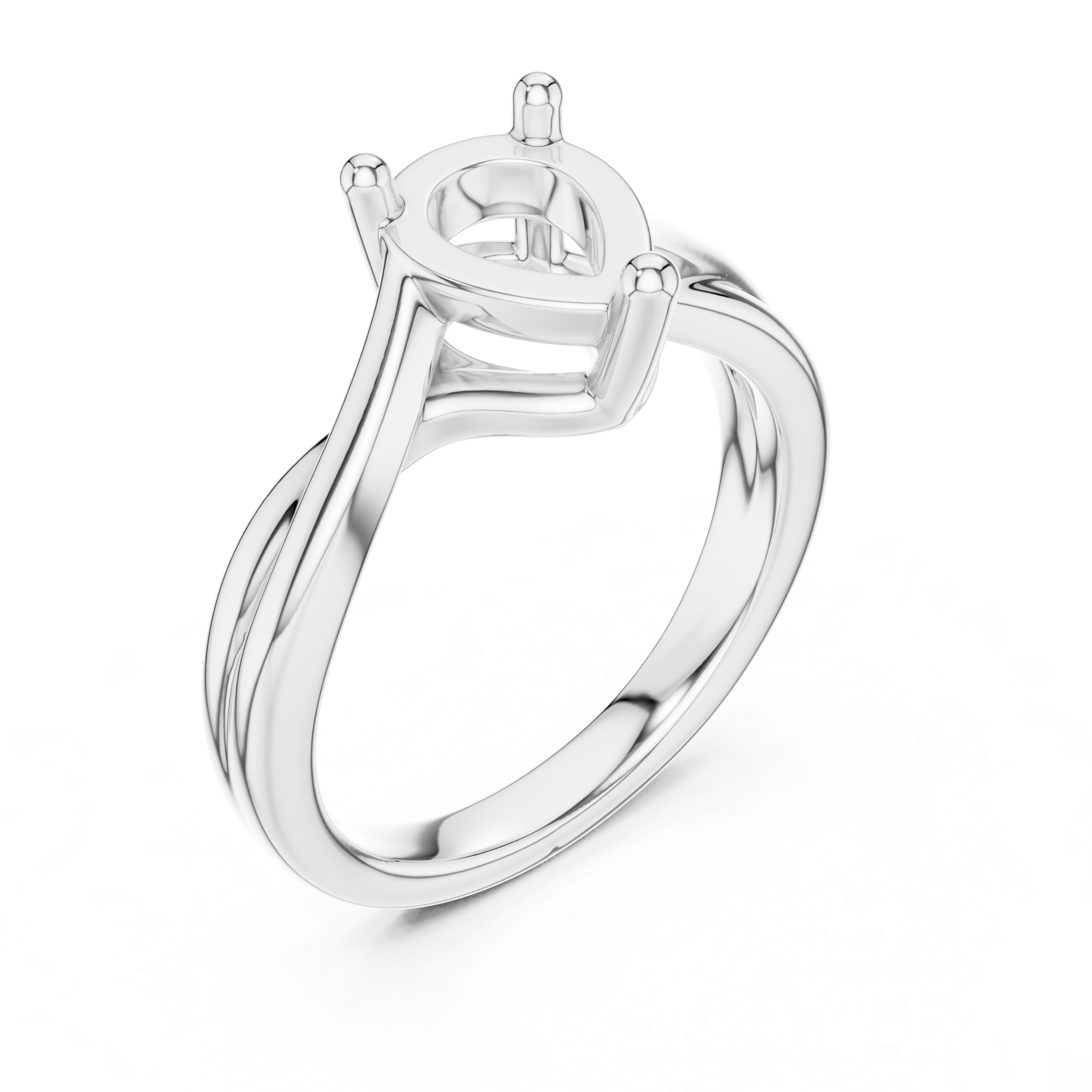 Twisted Band Pear Cut Solitaire Ring – Elegant Statement Design