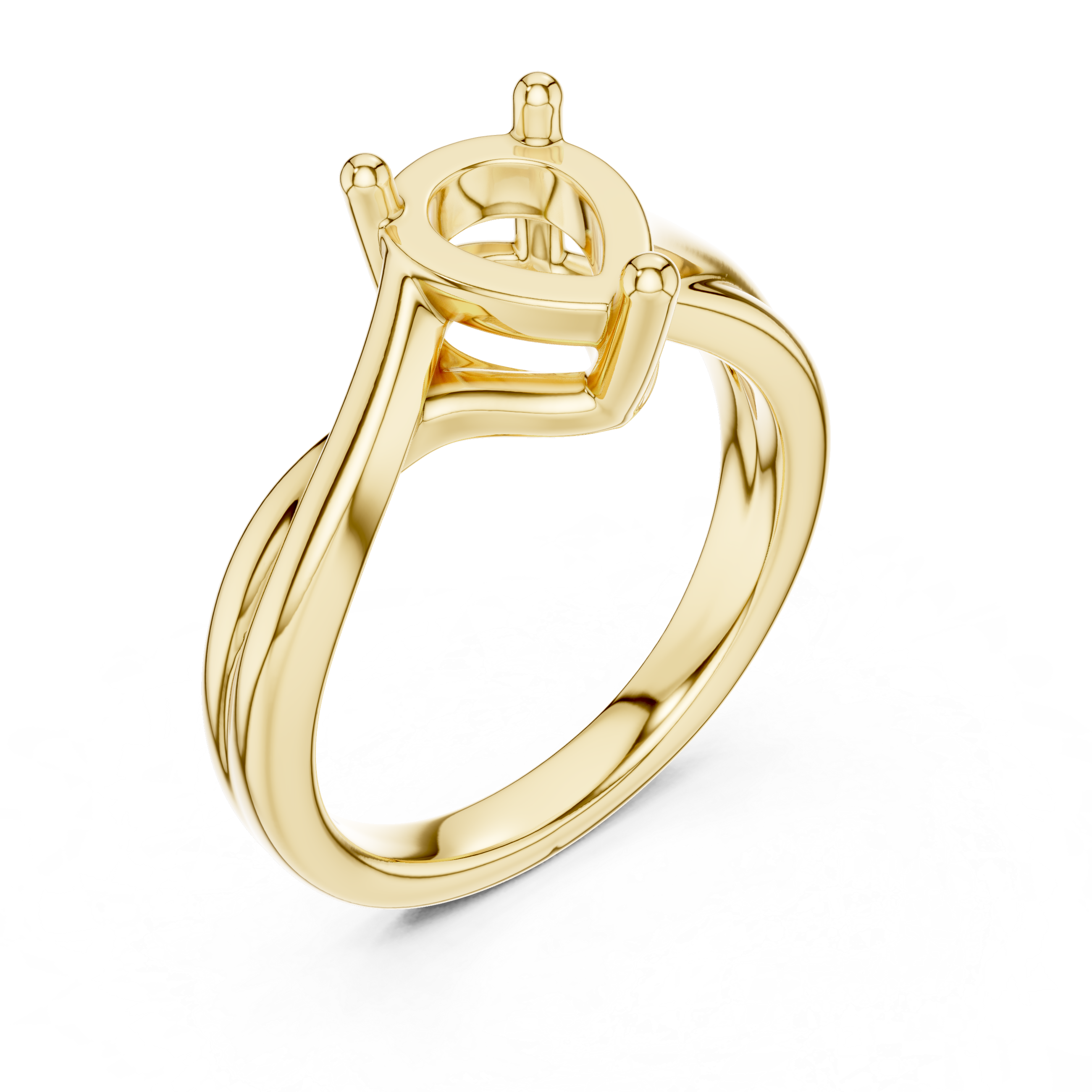 Twisted Band Pear Cut Solitaire Ring – Elegant Statement Design