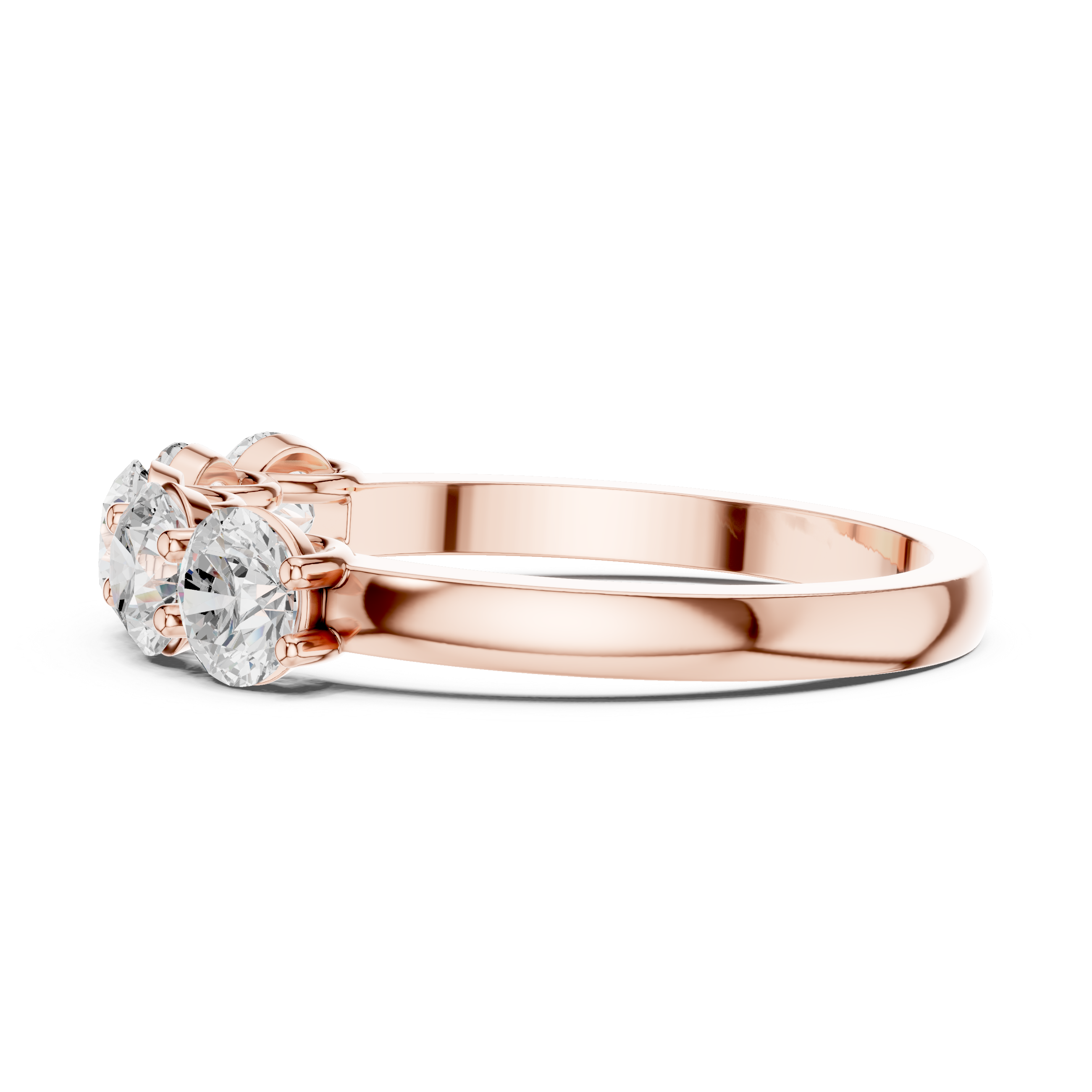 Five Stone Round Cut Diamond Anniversary Ring – Classic Shared Prong Wedding Band