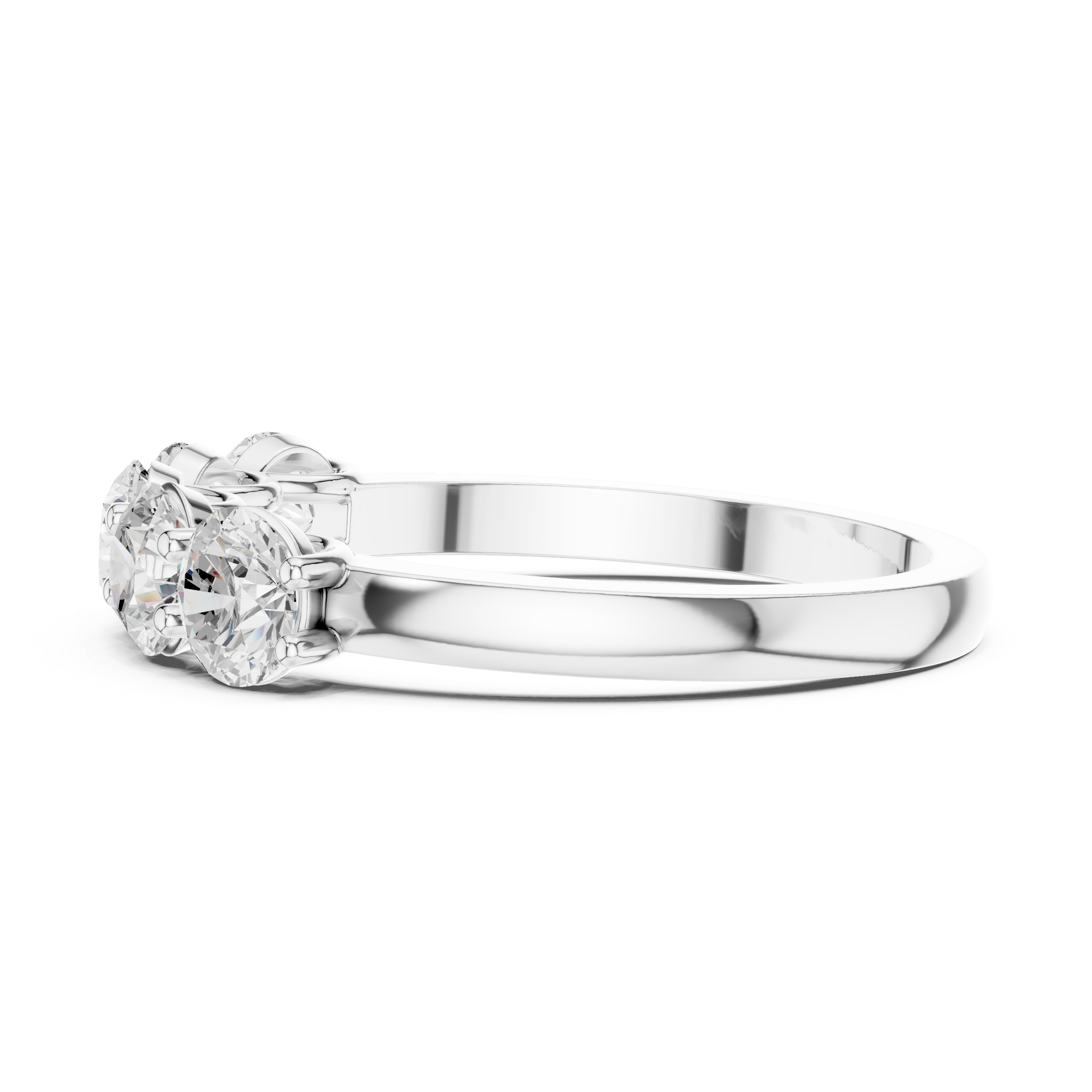 Five Stone Round Cut Diamond Anniversary Ring – Classic Shared Prong Wedding Band