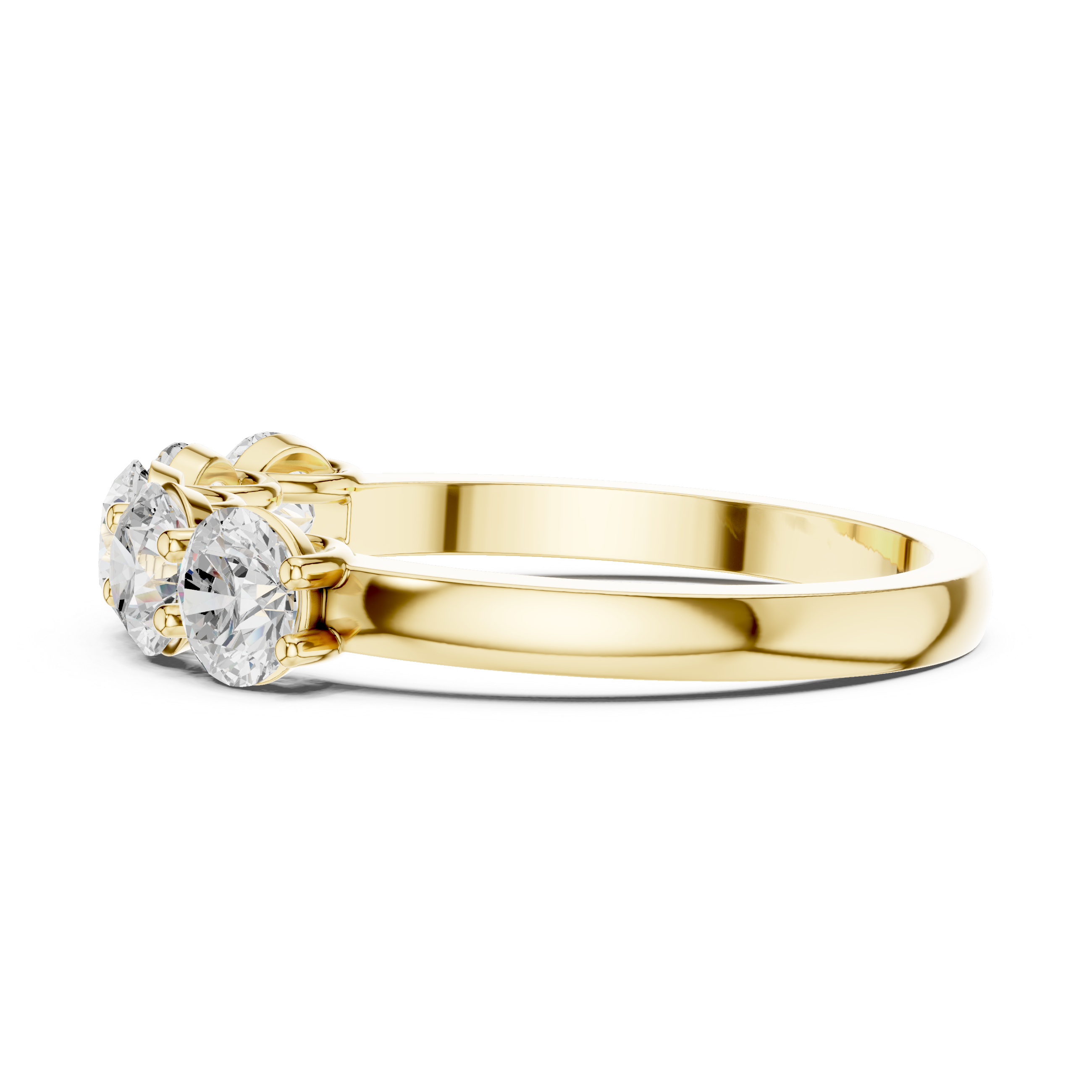 Five Stone Round Cut Diamond Anniversary Ring – Classic Shared Prong Wedding Band
