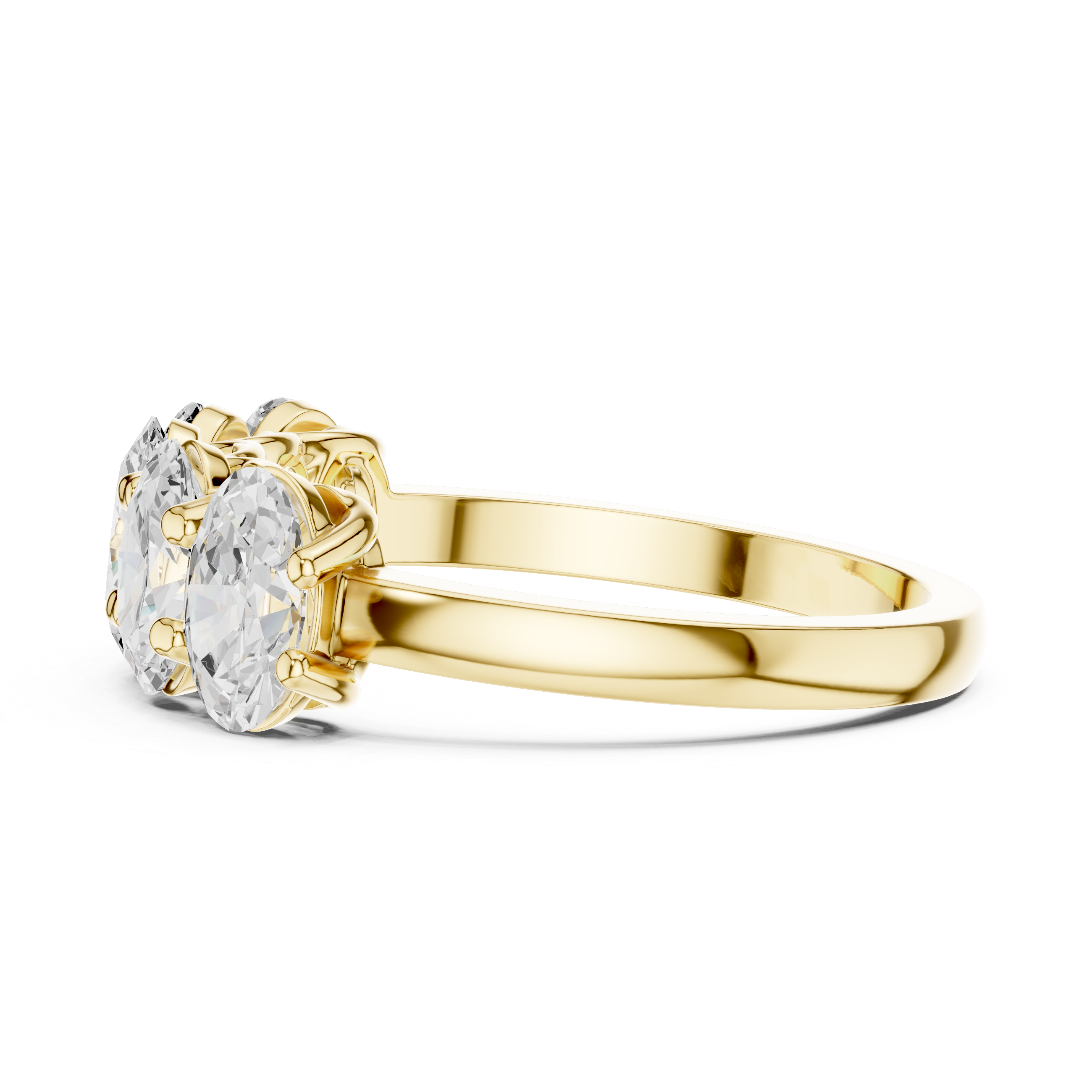Five Stone Oval Cut Anniversary Ring – Shared Prong Wedding Band