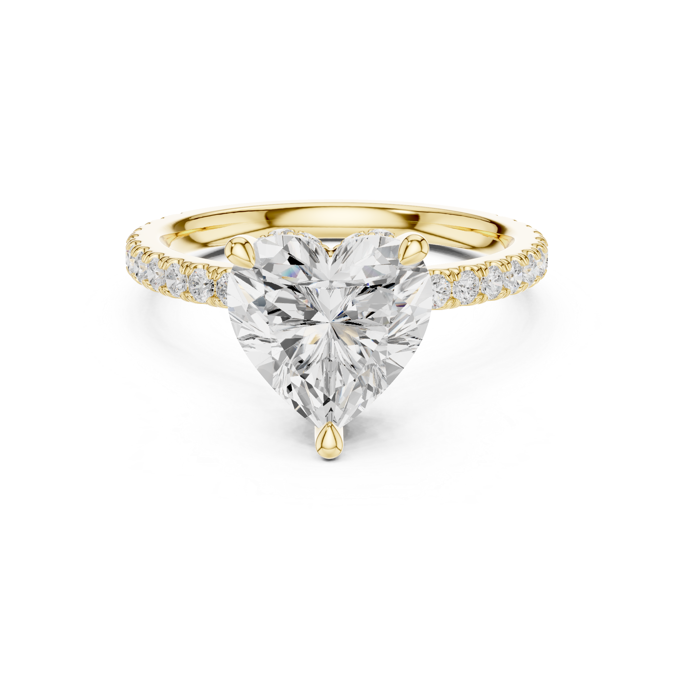 Heart Cut Hidden Halo Pavé Engagement Ring