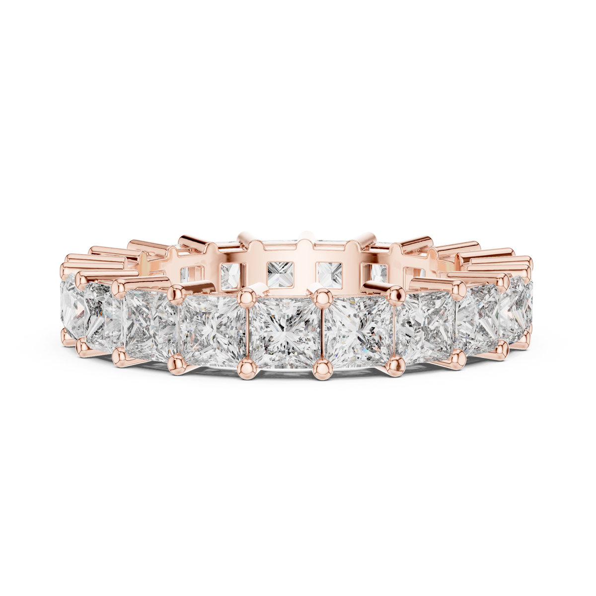 Princess Cut Diamond Full Eternity Ring with Collet Setting