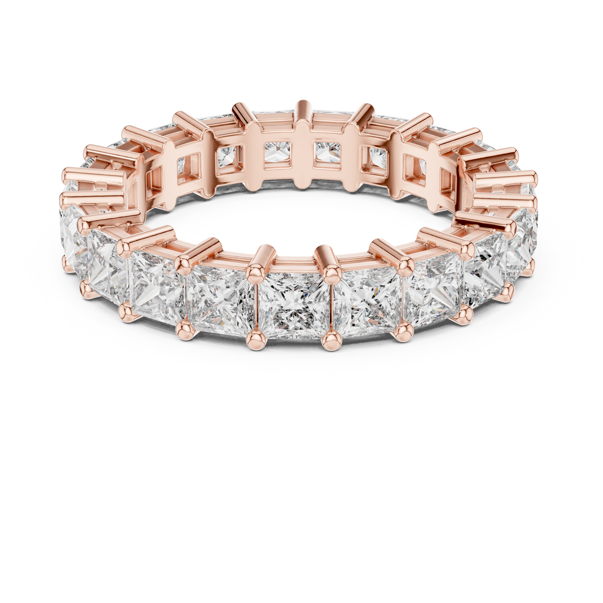 Princess Cut Diamond Full Eternity Ring with Collet Setting
