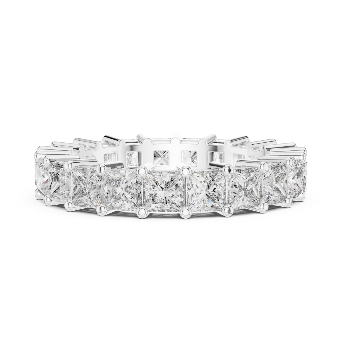 Princess Cut Diamond Full Eternity Ring with Collet Setting
