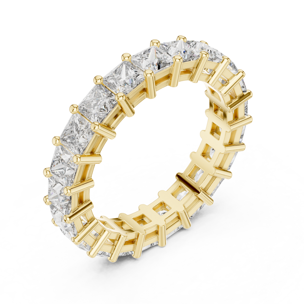 Princess Cut Diamond Full Eternity Ring with Collet Setting