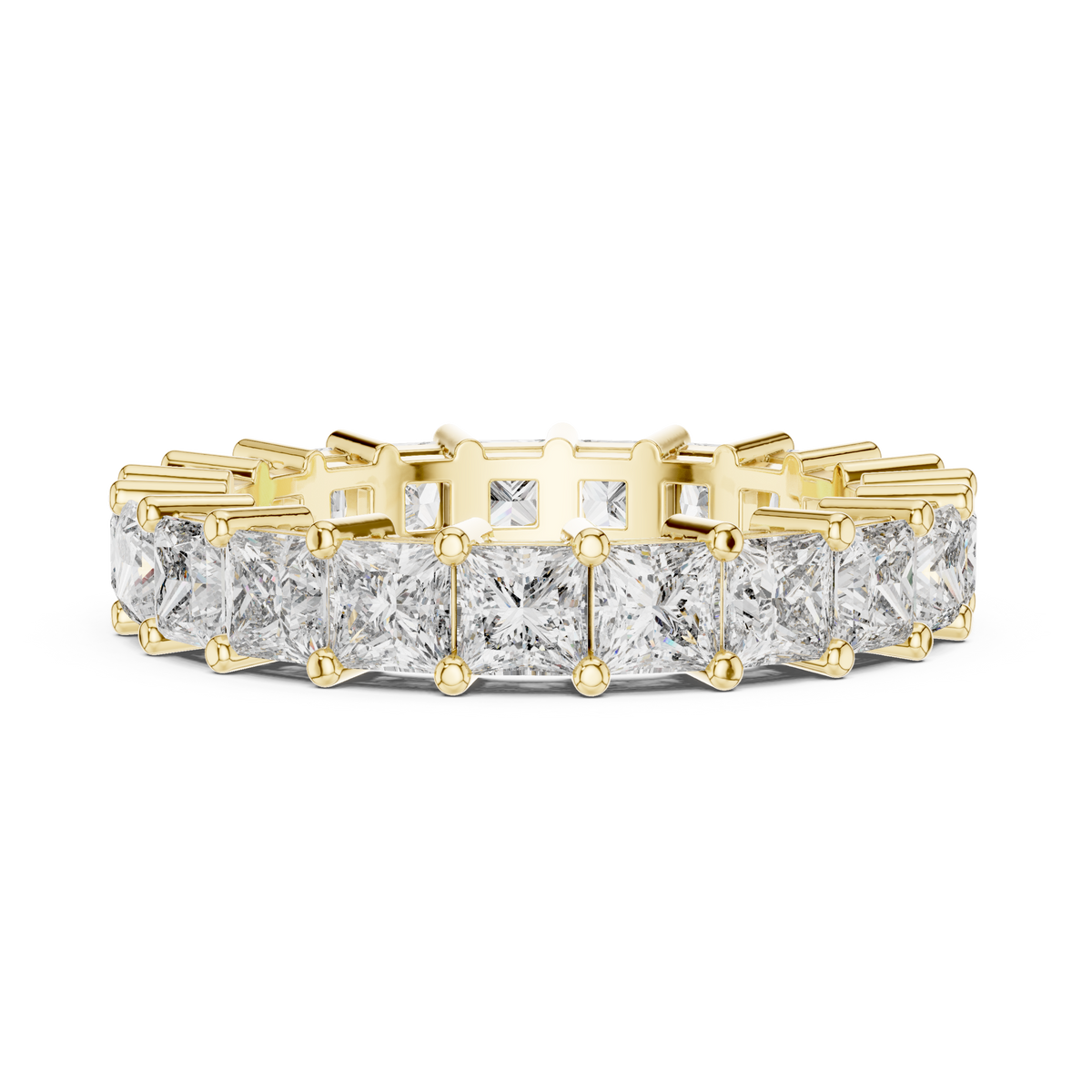 Princess Cut Diamond Full Eternity Ring with Collet Setting