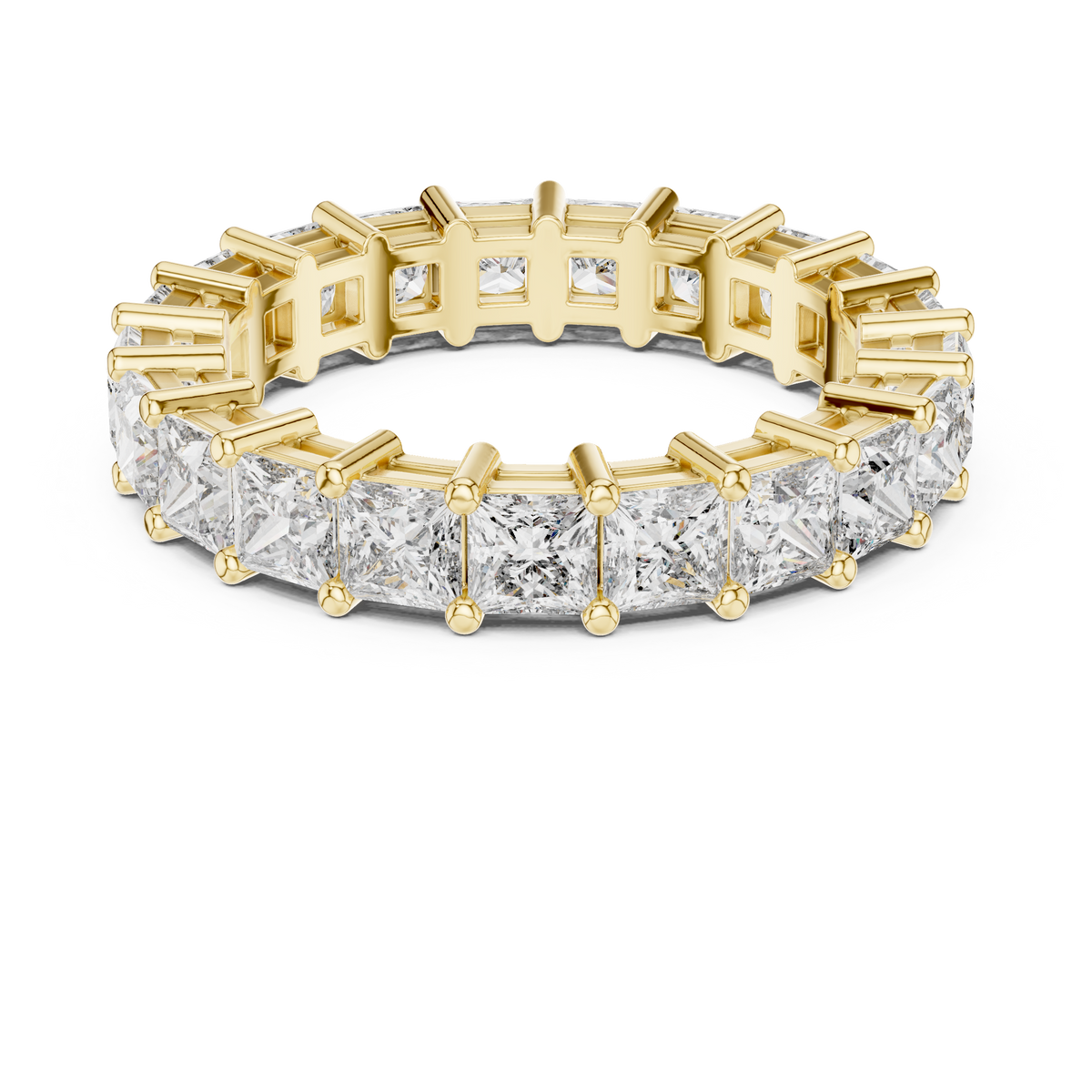 Princess Cut Diamond Full Eternity Ring with Collet Setting