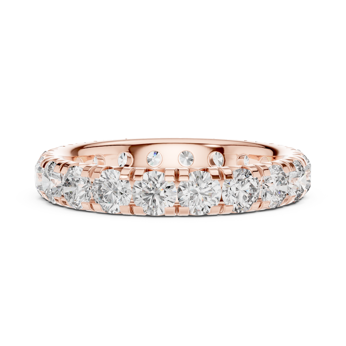 Round Diamond Full Eternity Ring with U-Cut Setting