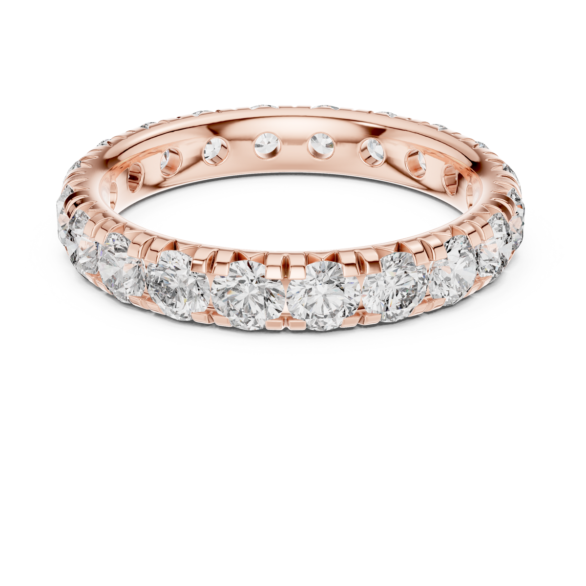 Round Diamond Full Eternity Ring with U-Cut Setting