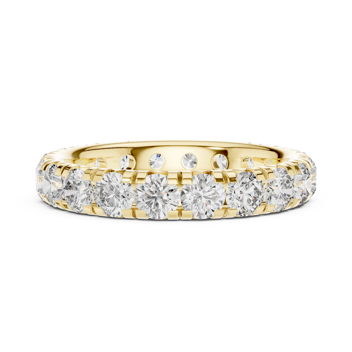 Round Diamond Full Eternity Ring with U-Cut Setting