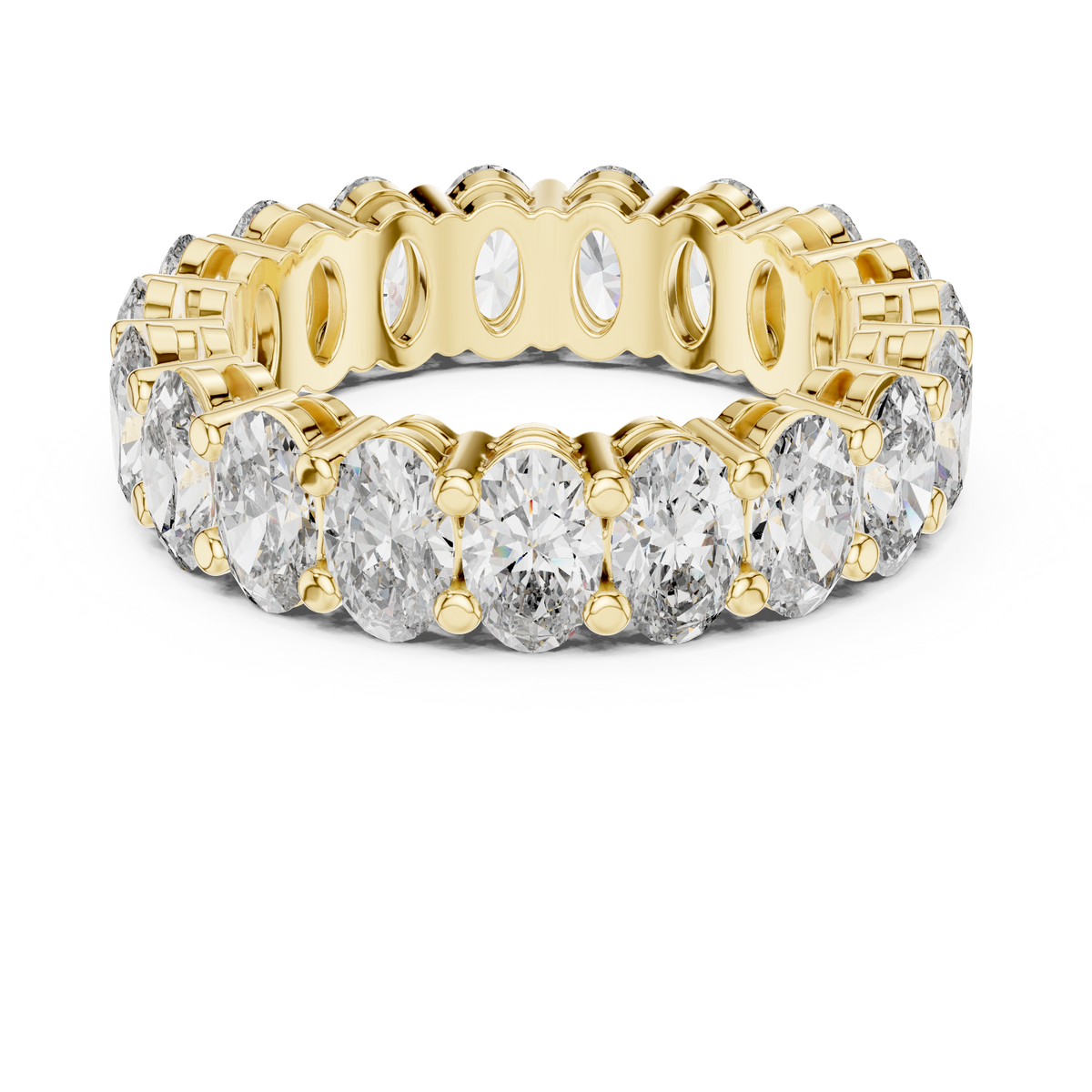 Oval Cut Diamond Full Eternity Ring with Classic Prong Setting