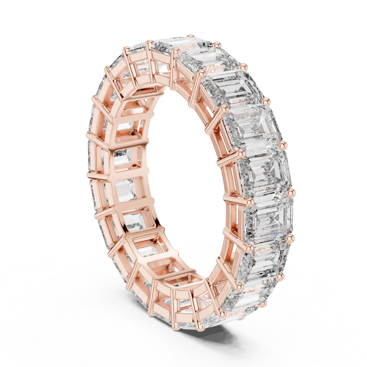Emerald Cut Diamond Eternity Ring with Full Eternity Setting