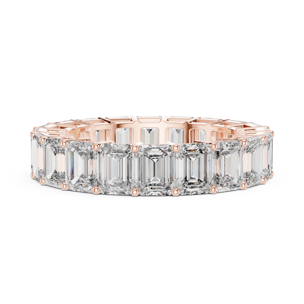 Emerald Cut Diamond Eternity Ring with Full Eternity Setting
