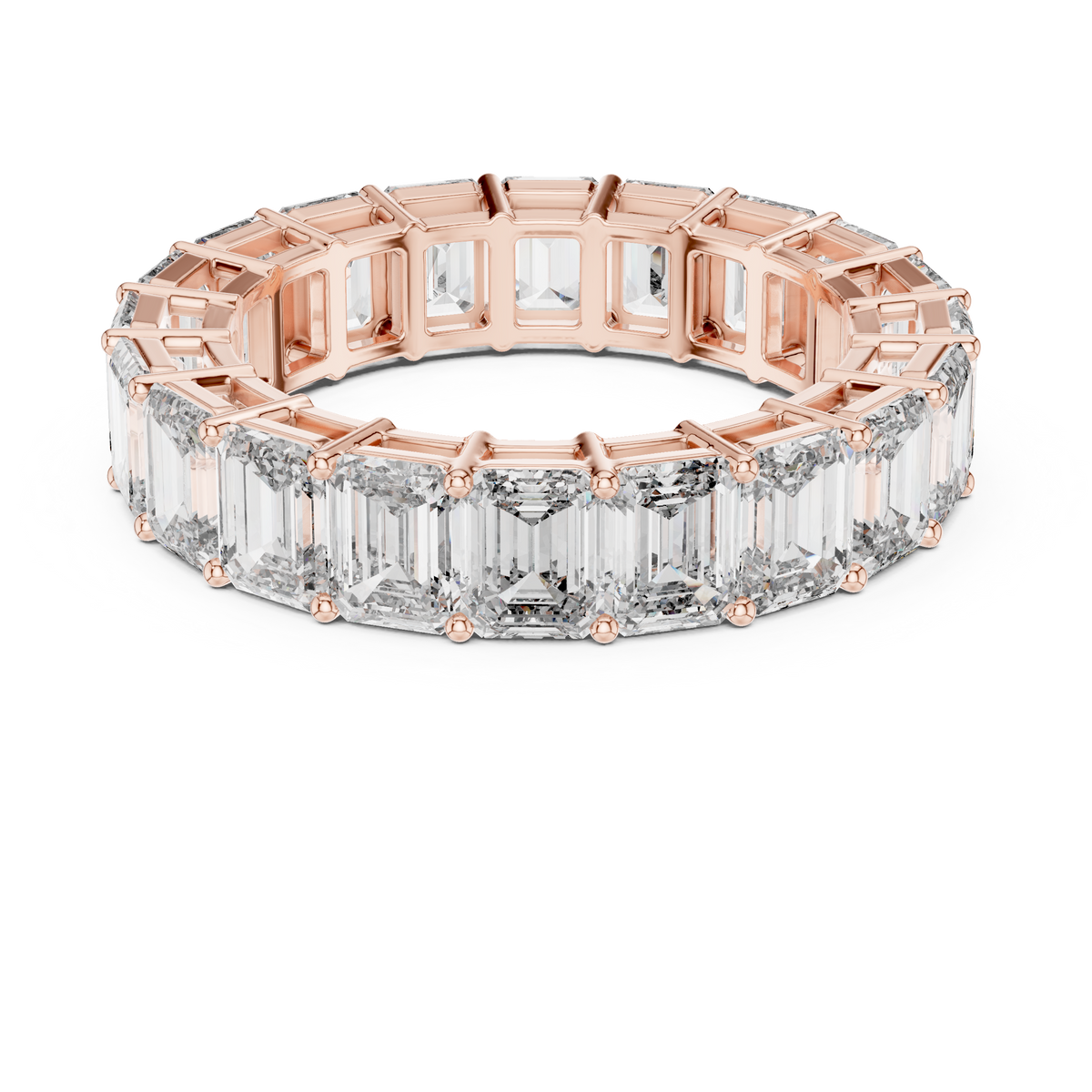 Emerald Cut Diamond Eternity Ring with Full Eternity Setting