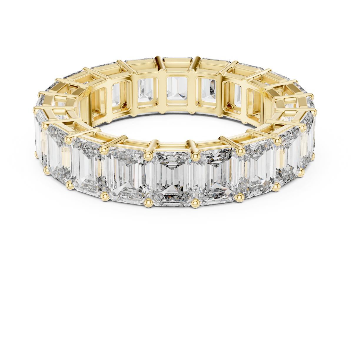 Emerald Cut Diamond Eternity Ring with Full Eternity Setting