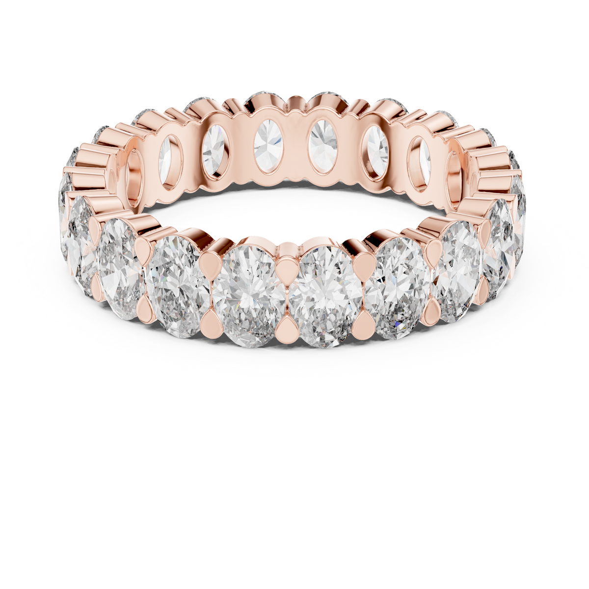 Oval Diamond Eternity Ring, 4.70mm Full Eternity Wedding Band, East West Oval Diamond Ring, Stackable Bridal Anniversary Band