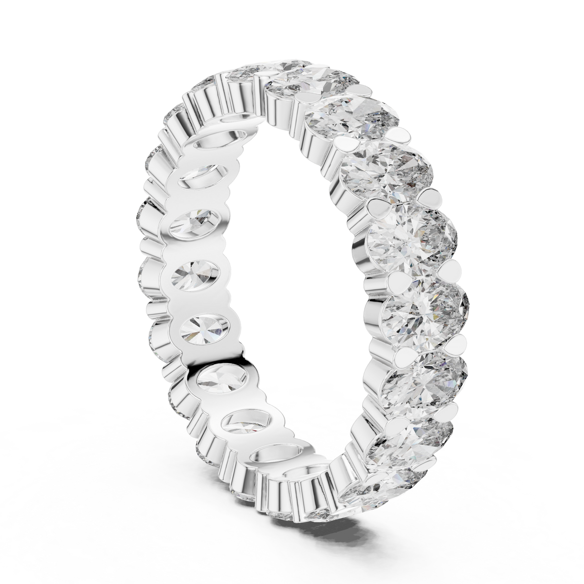 Oval Diamond Eternity Ring, 4.70mm Full Eternity Wedding Band, East West Oval Diamond Ring, Stackable Bridal Anniversary Band